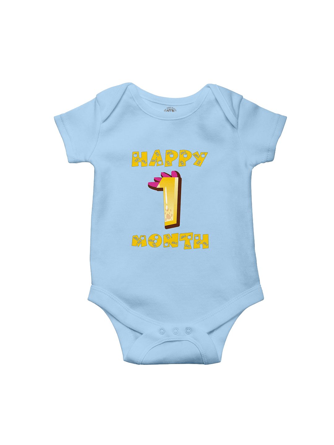 THE PRINT PLATTER Kids Graphic Printed Round Neck Short Sleeves Cotton Bodysuit-picture-43