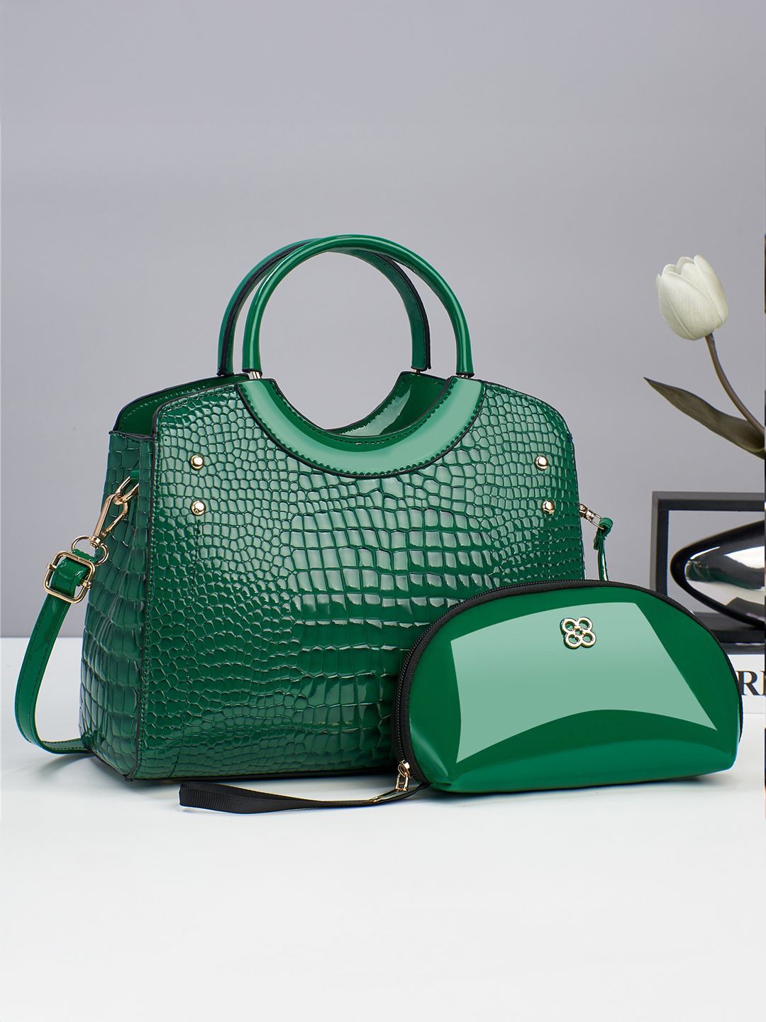 StyleCast Textured Structured Handheld Bag & Pouch With Detachable Sling Strap-picture-19