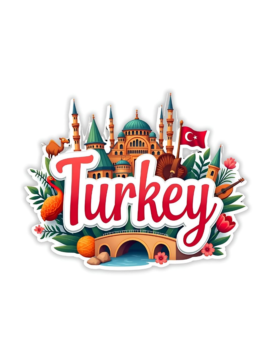 GIFTODAY Green & Red Turkey Printed Decorative Magnets-image-40