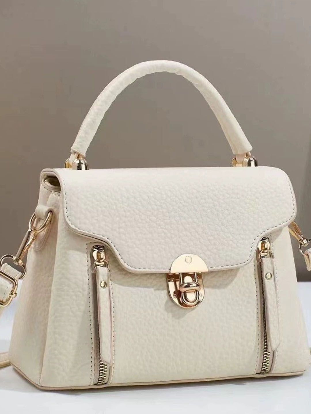 StyleCast Women Textured Structured Zip Detail Satchel Bag-picture-15