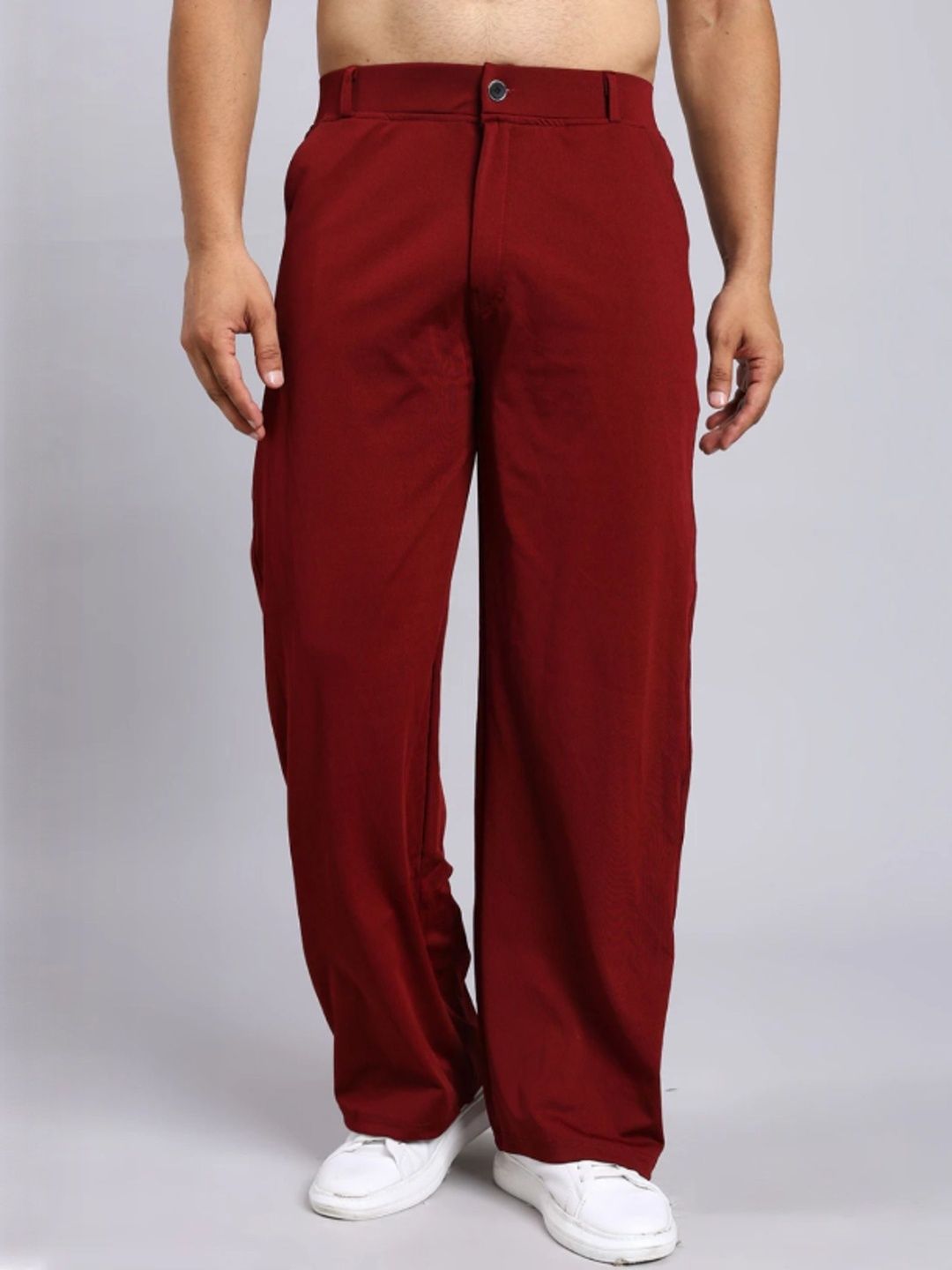 Veltick Men Solid Baggy Mid-Rise Parallel Trousers-picture-27