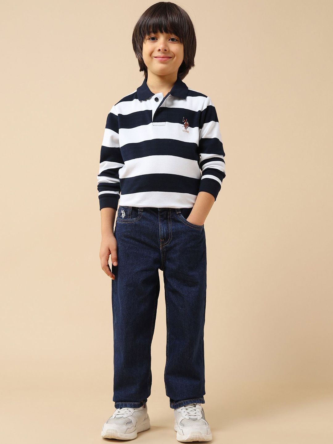 U.S. Polo Assn. Kids Boys Relaxed Fit Mid-Rise Jeans