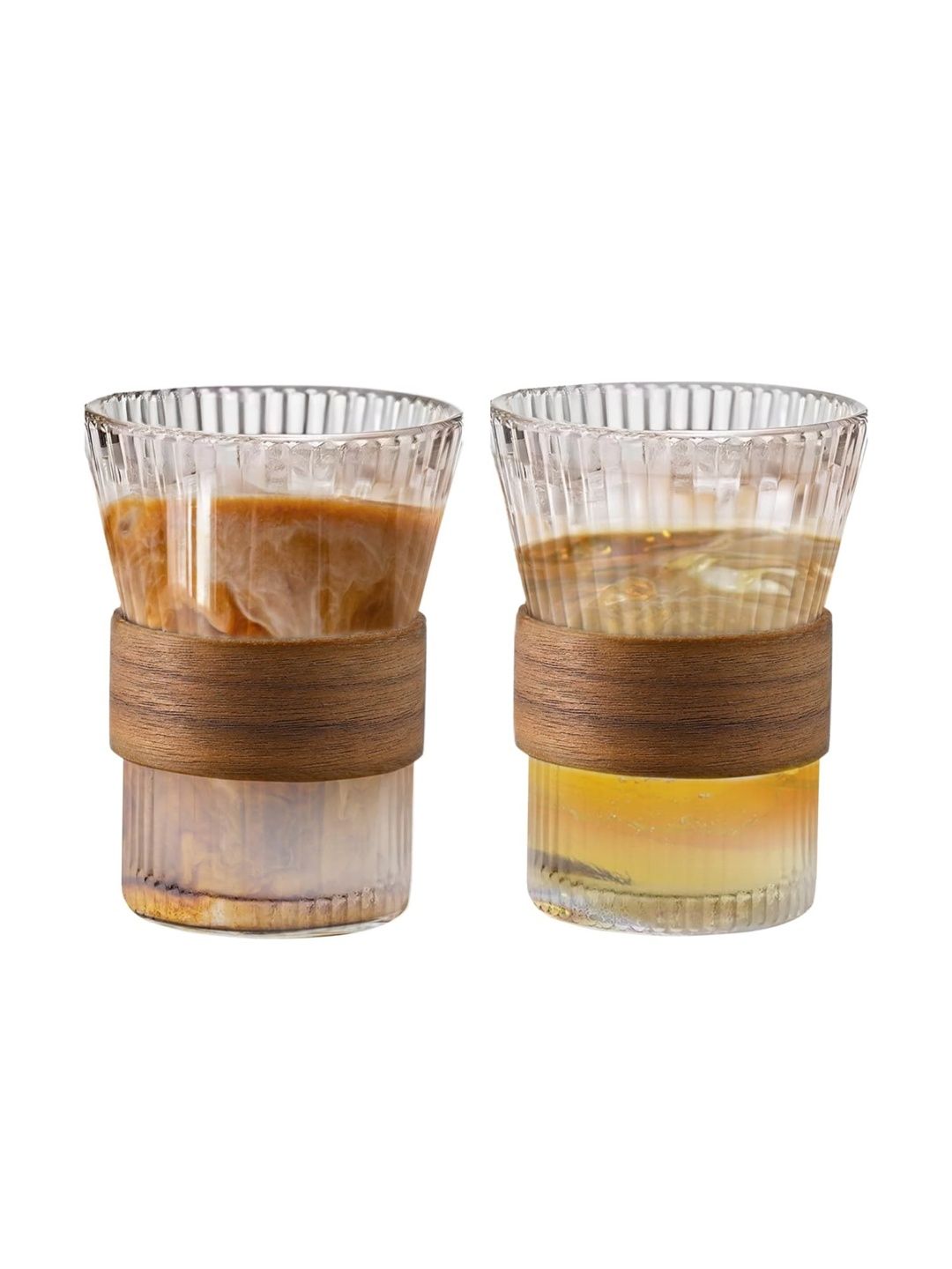 The Better Home Brown 2 Pieces Textured Borosilicate Glass Glasses -280ml Each-picture-15