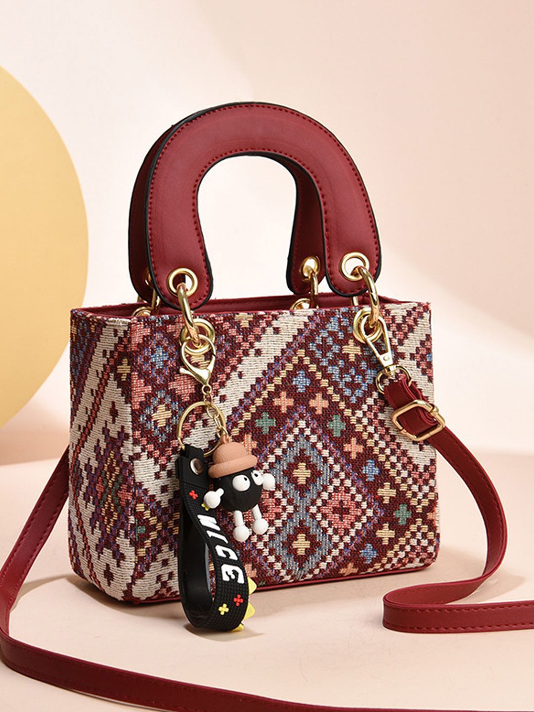 StyleCast Geometric Textured Two Handles Bucket Handheld Bag-picture-28