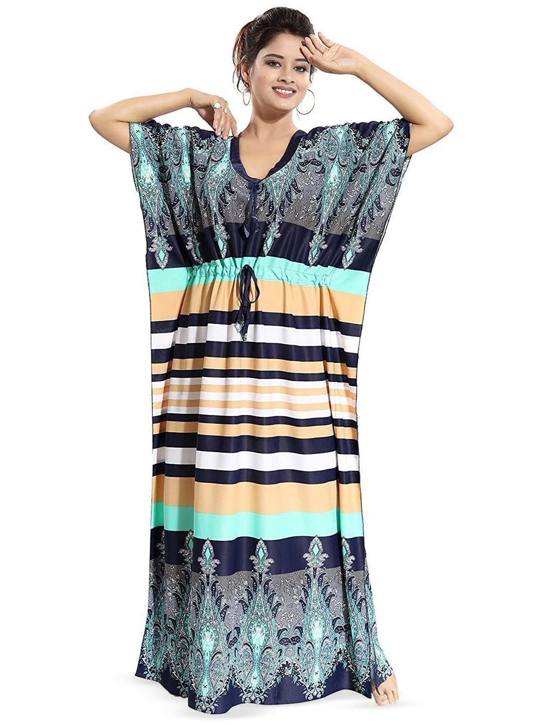 PURSA Printed Maxi Nightdress-picture-40