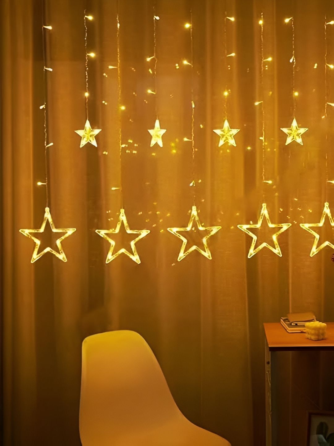 V.R.ENTERPRISES Yellow Rice & Star Shape LED String Lights-image-35