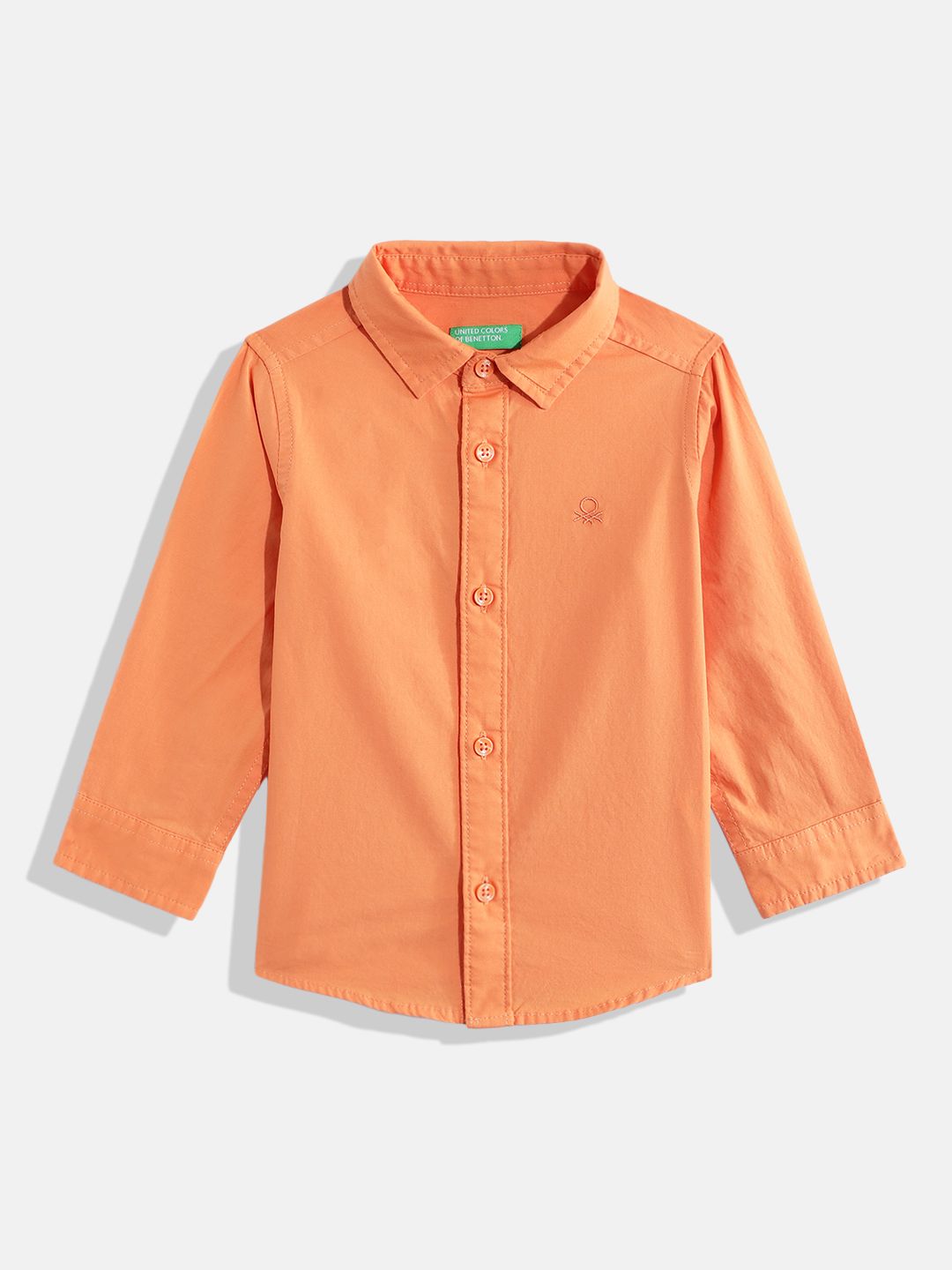 United Colors of Benetton Spread Collar Pure Cotton Casual Shirt