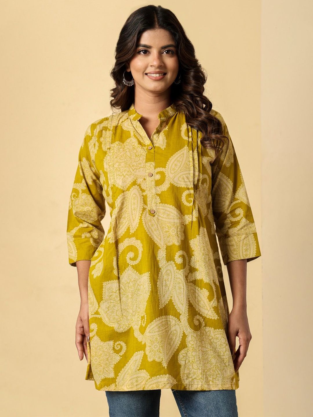 Advya Women Printed Mandarin Collar Ethnic Tunic-picture-39