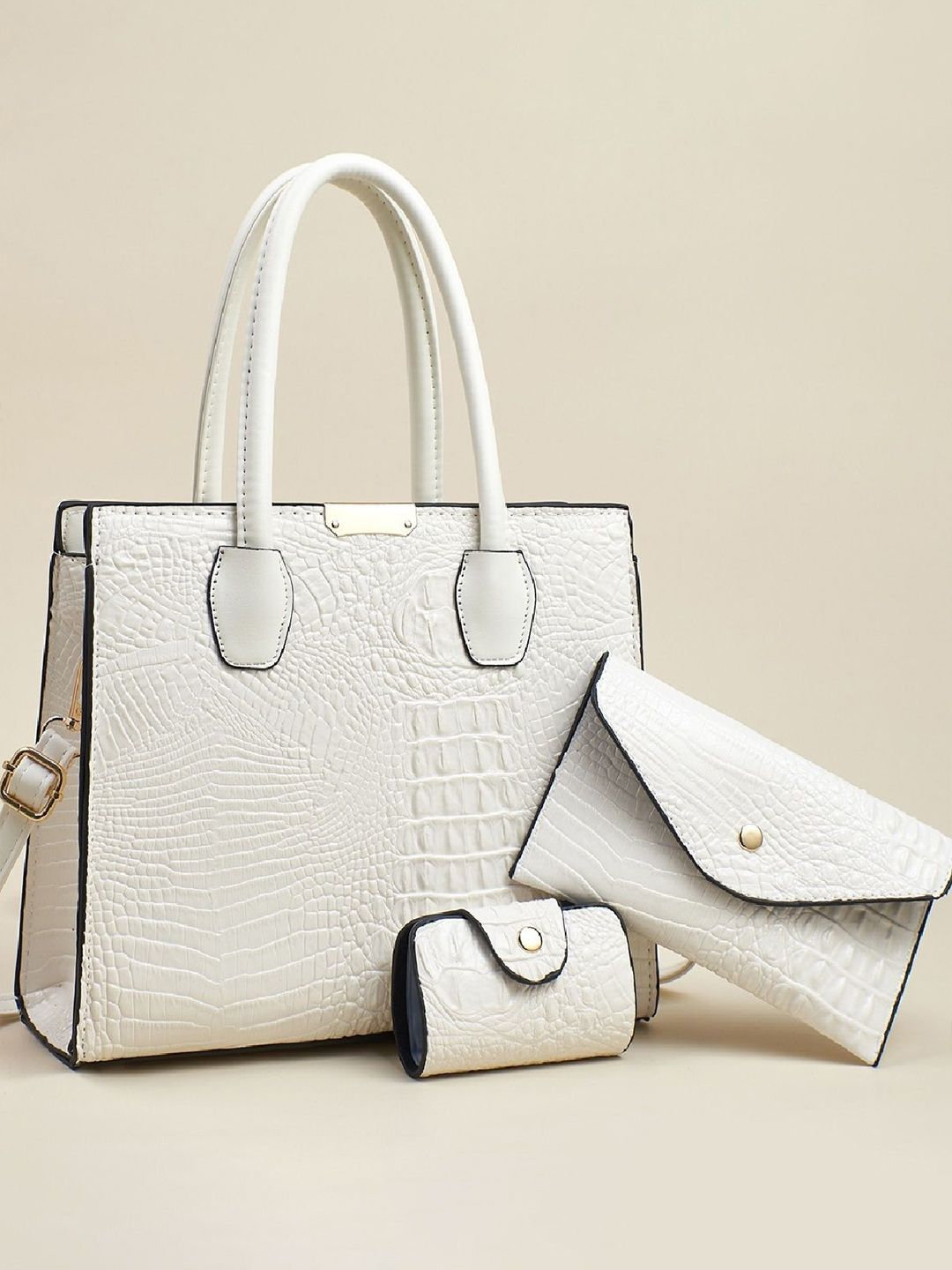StyleCast Women Textured Structured Handheld Bag with Pouch-picture-30