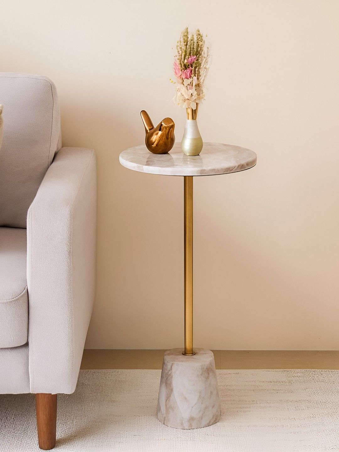Little Extra White & Brown Round Coffee Table-image-13