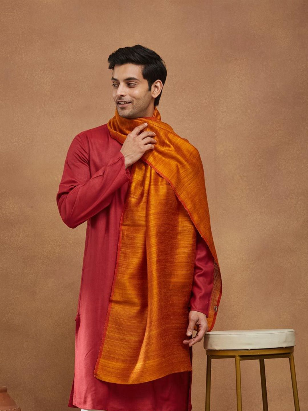 Fabindia Men Woven Design Stole-image-41