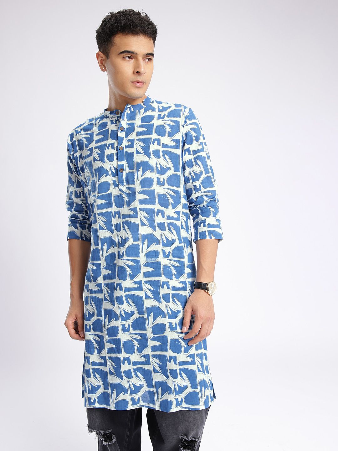 Anouk Rustic Geometric Printed Kurta-picture-27