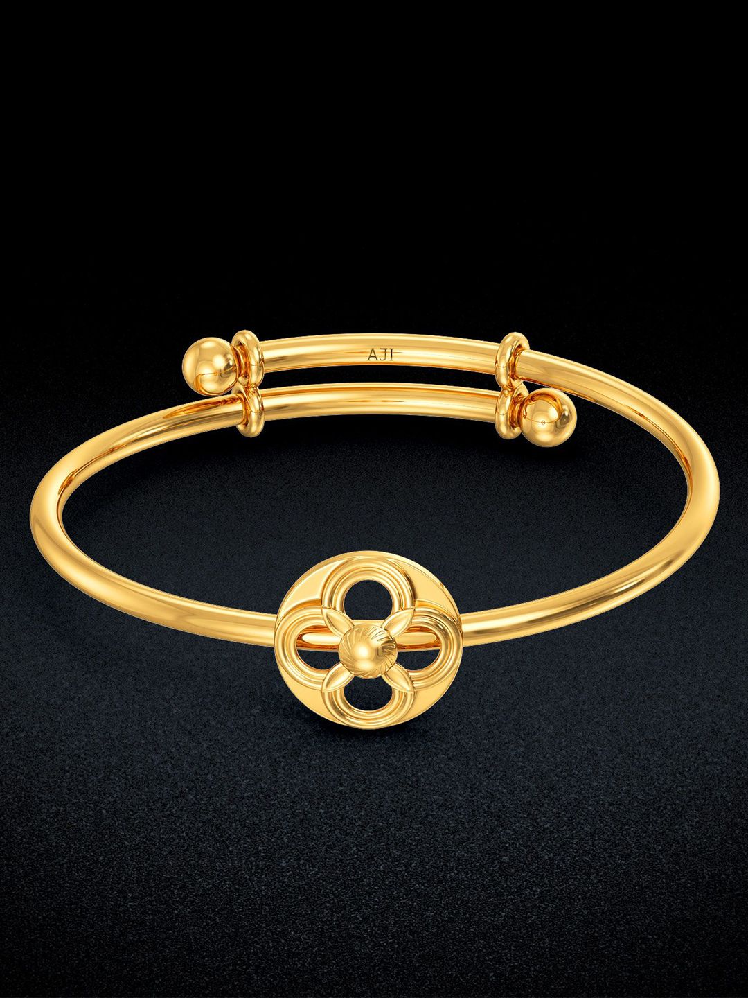 Joyalukkas Girls 22KT Floral Elegance Gold Bangle-4.045 gms-picture-16