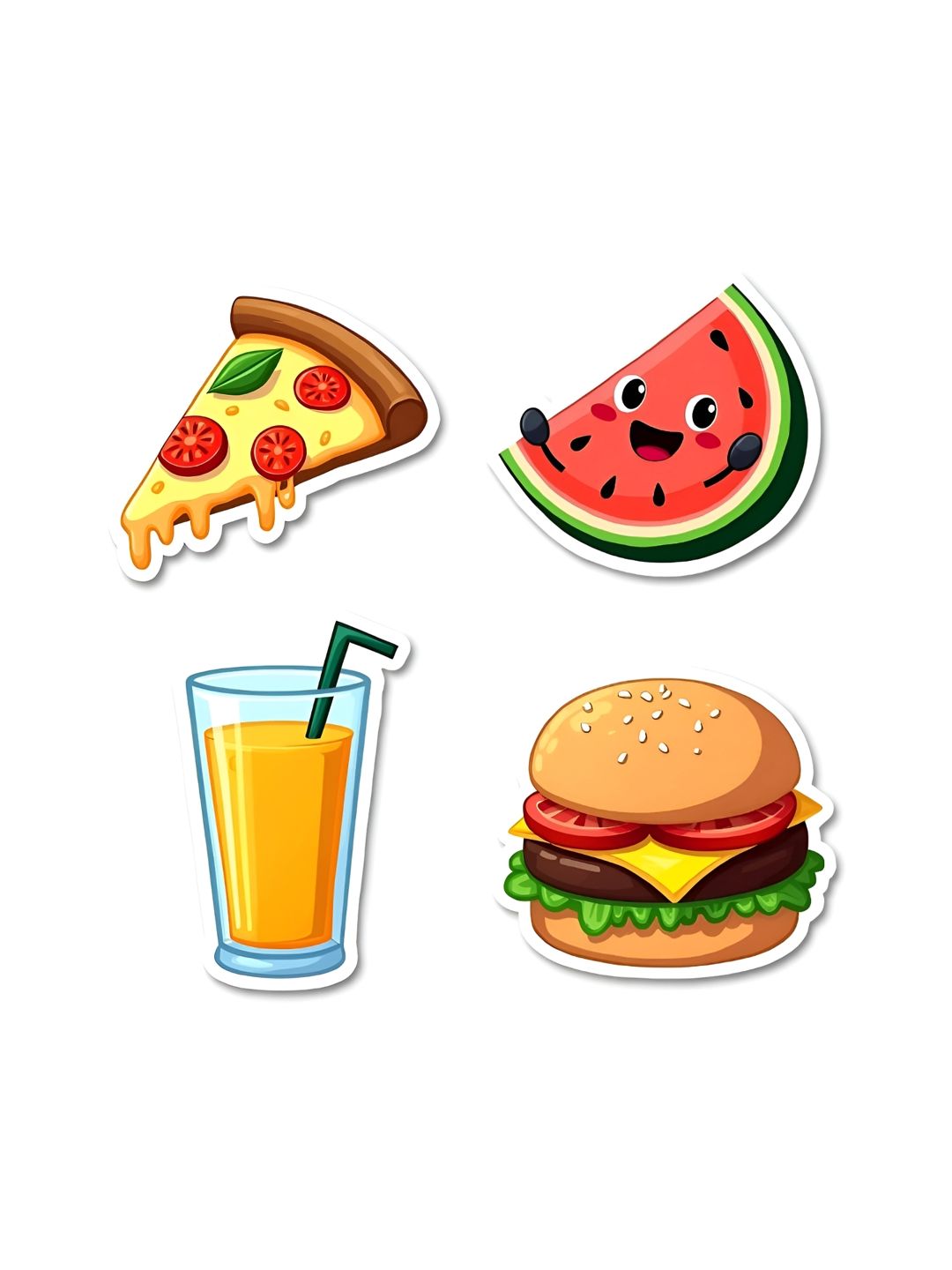 GIFTODAY Set Of 4 Yellow & Red Printed Fridge Magnets-picture-48
