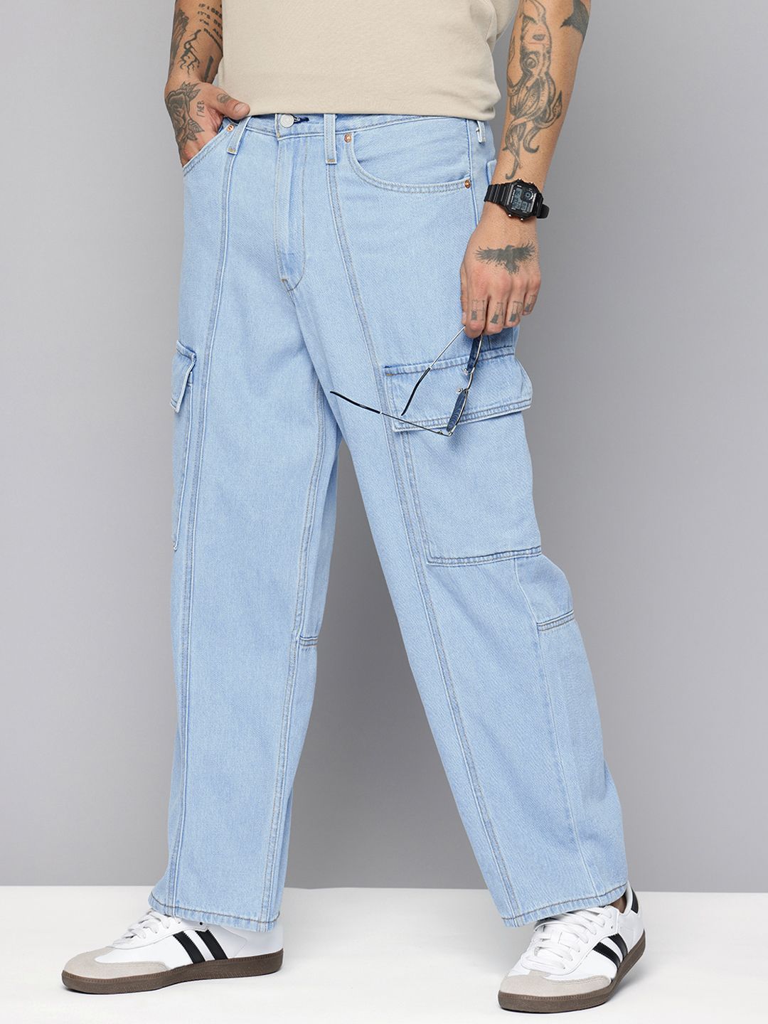 Levis Men 578 Baggy Pure Cotton Cargo Style Jeans-picture-53