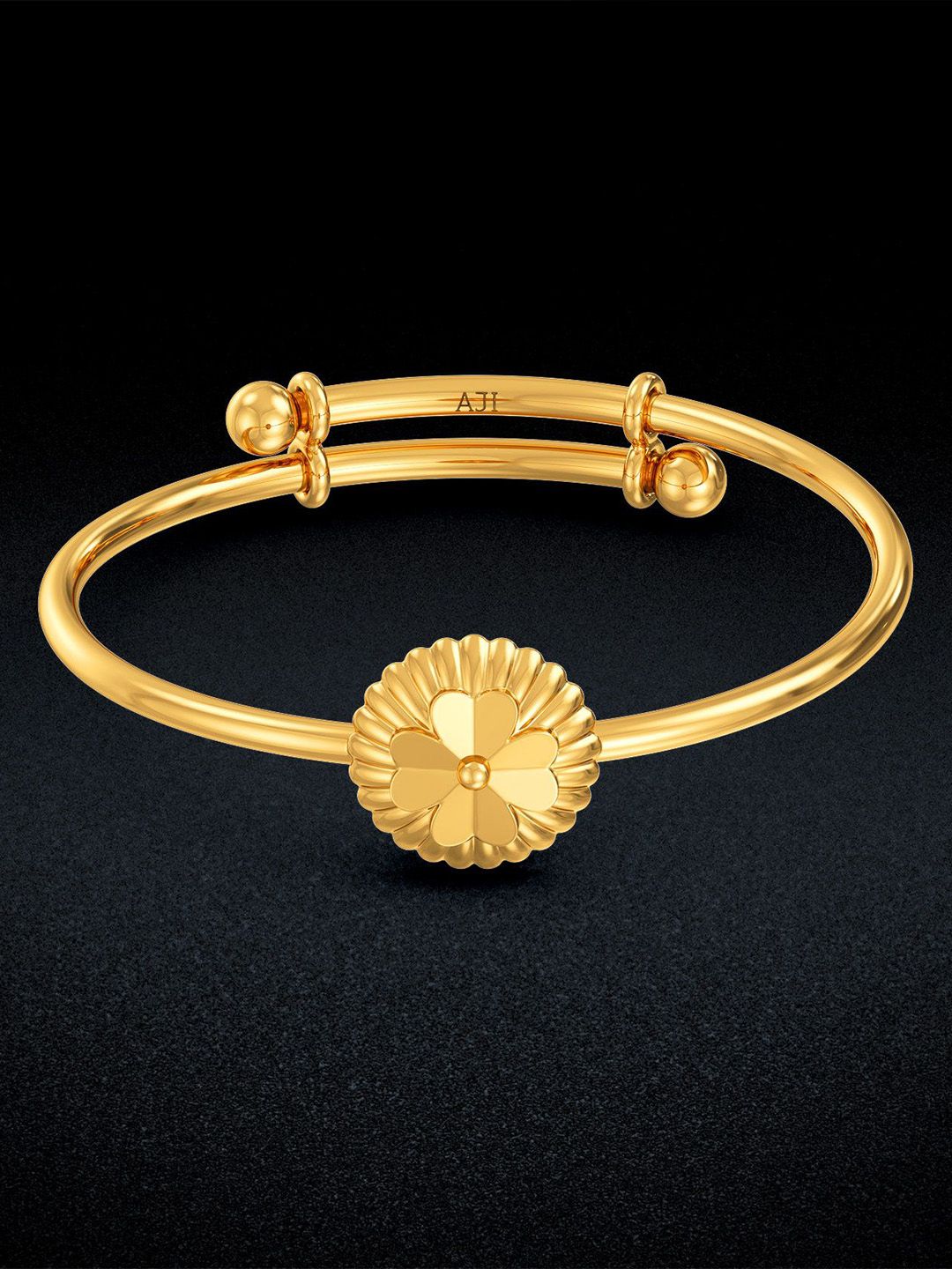Joyalukkas Girls 22KT Floral Splendor Gold Bangle- 4.647 gms-image-0