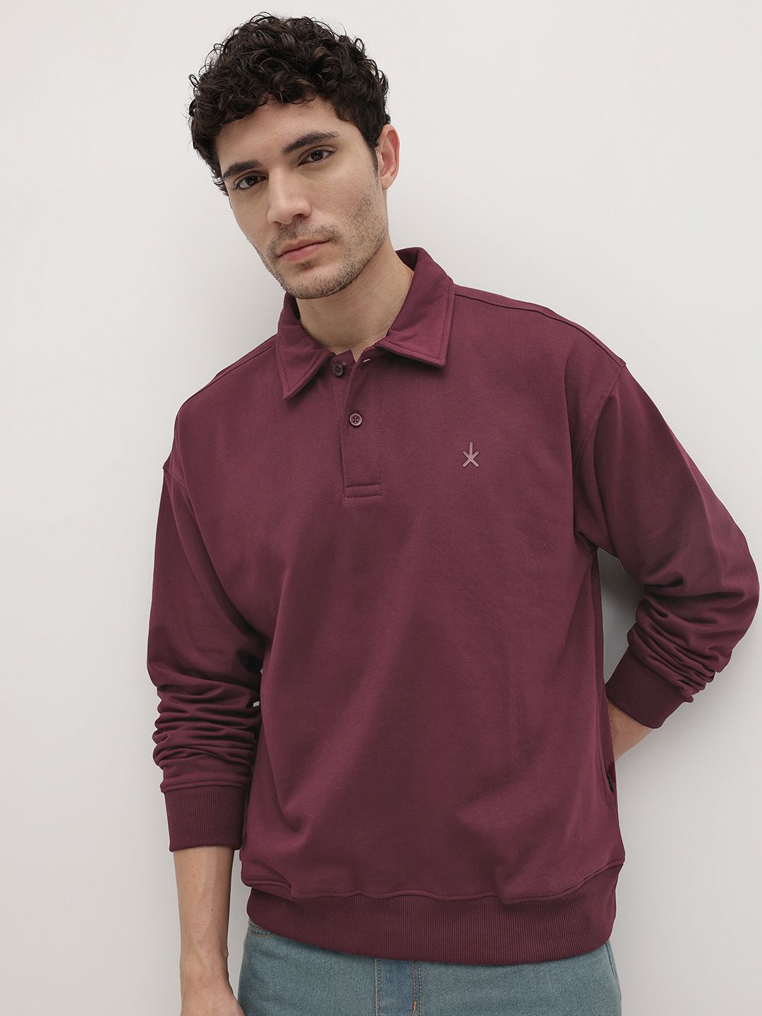 The Roadster Life Co. Polo Collar Relaxed Sweatshirt-picture-32
