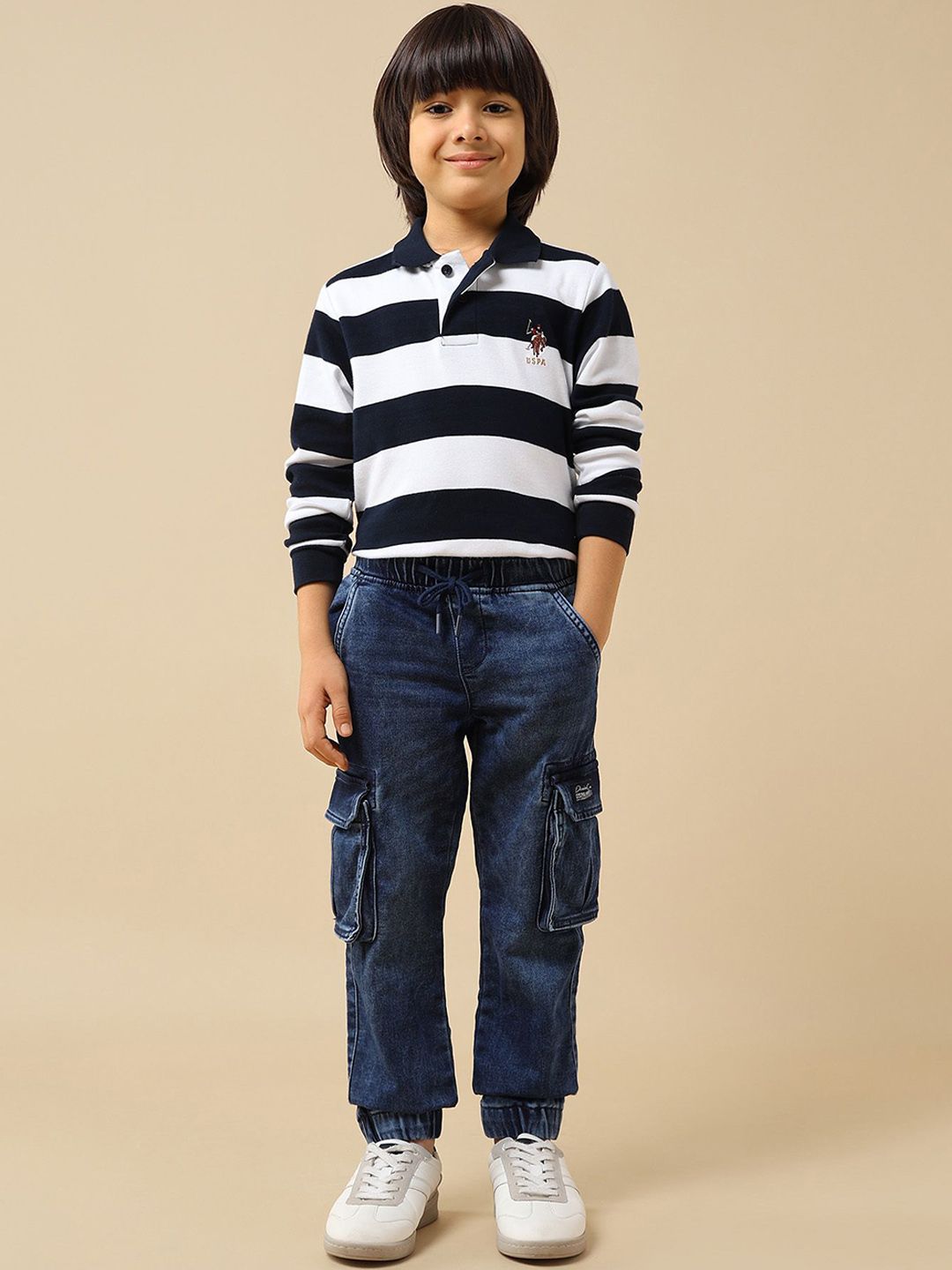 U.S. Polo Assn. Kids Boys Relaxed Fit Mid-Rise Light Fade Stretchable Jeans-picture-45