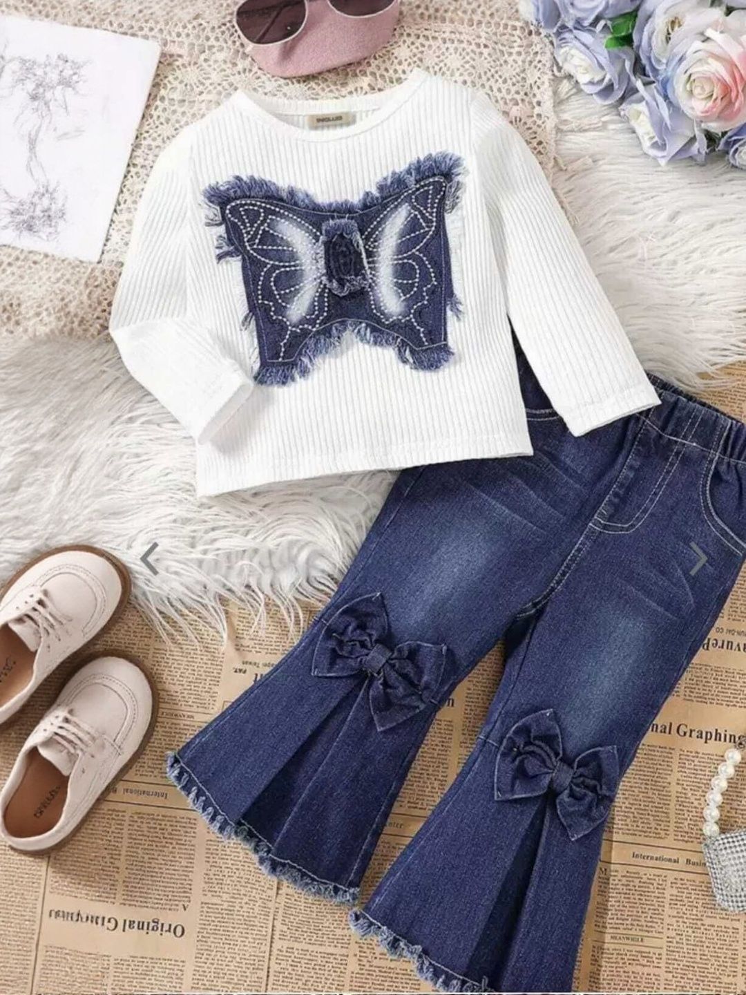 I NAINA DRESSES Girls Embellished Round Neck Long Sleeves Top