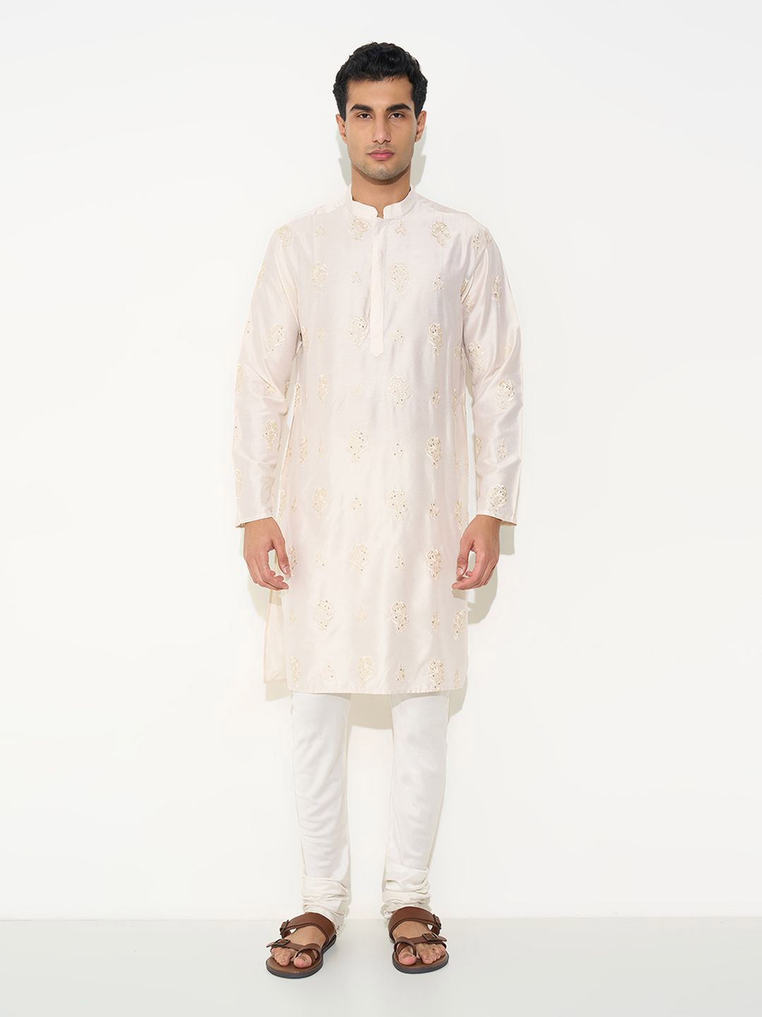 indus route by Pantaloons Men Thread Work Kurta-picture-35