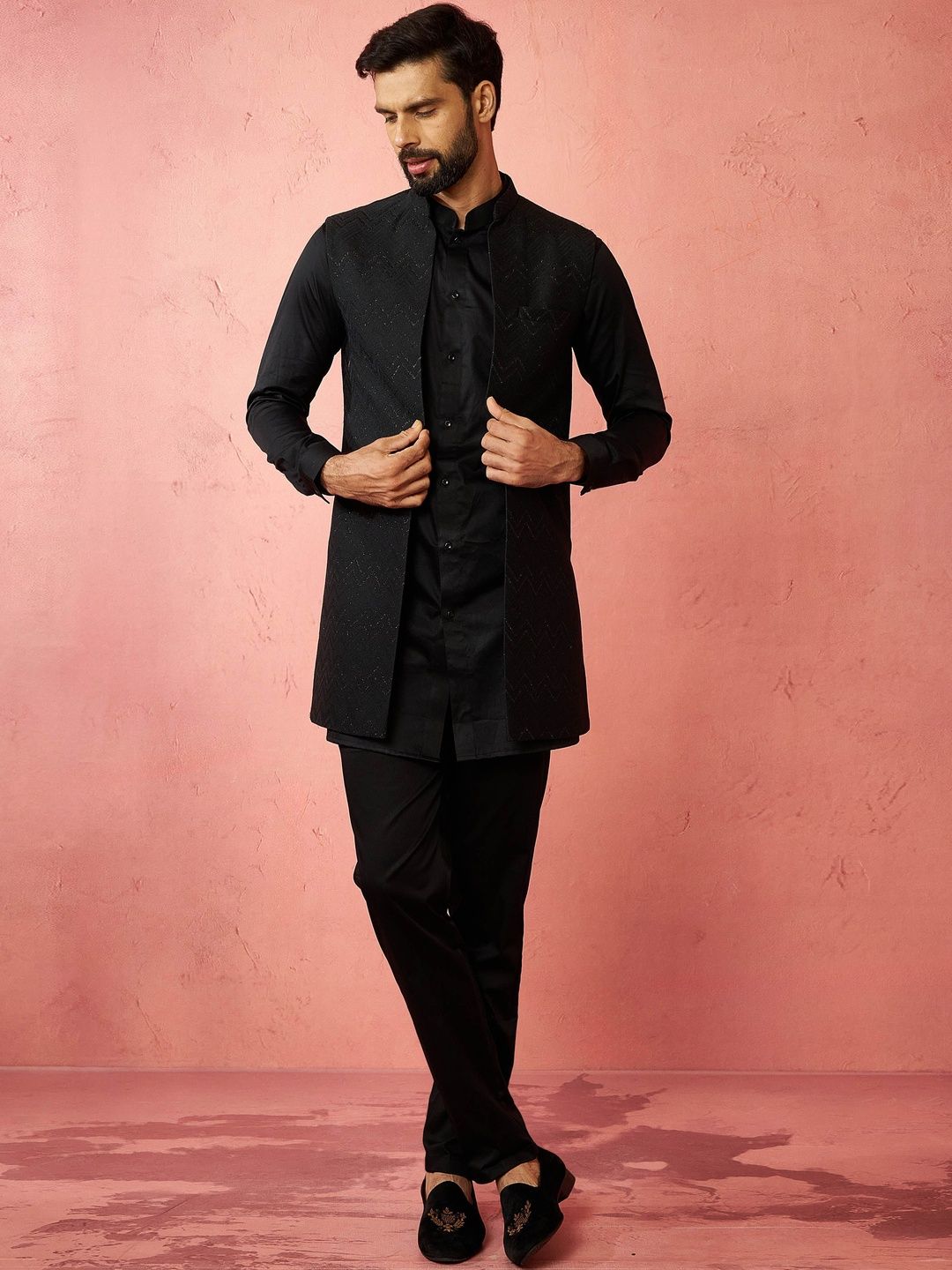 VASTRAMAY Men Regular Kurta with Trousers-picture-42