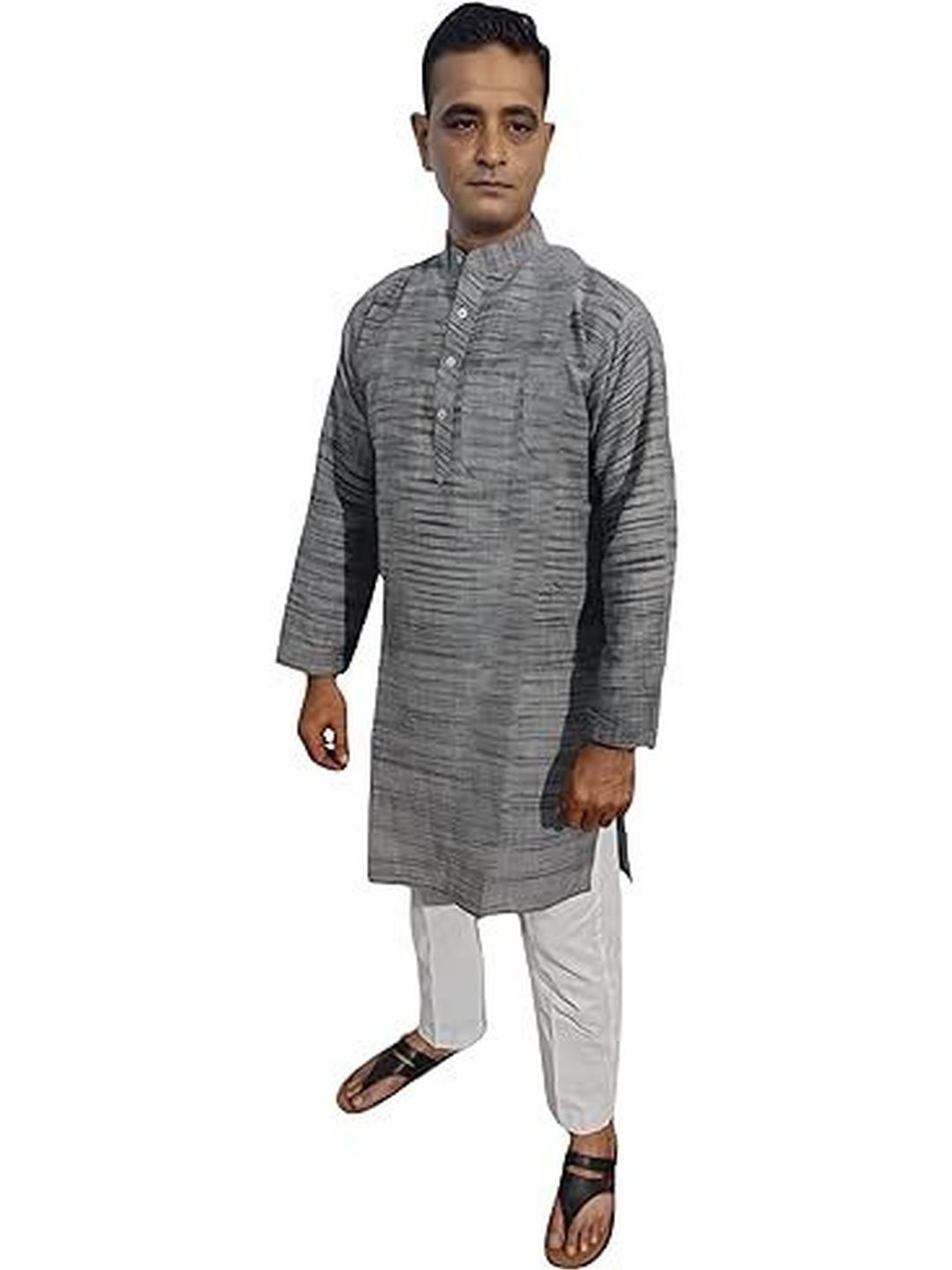 TaibaEthnicWear Men Self Design Regular Kurta with Pyjamas-picture-41
