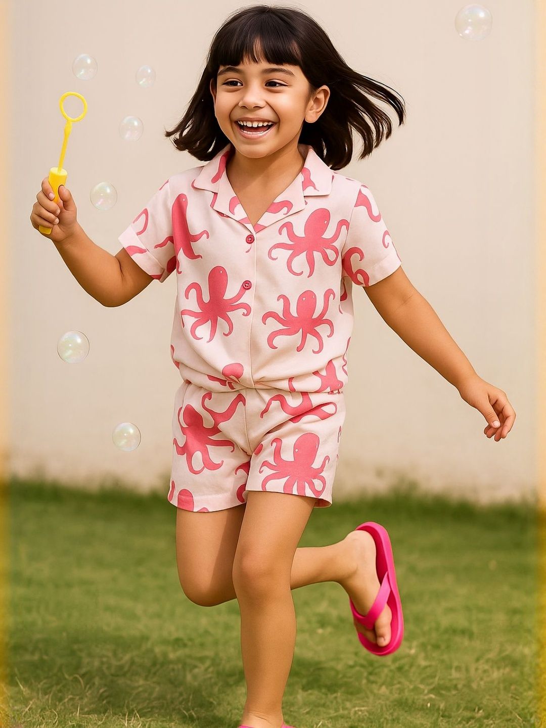 TALES & STORIES Kids-Girls Viscose Rayon Printed Shirt & Shorts Clothing Set-picture-12