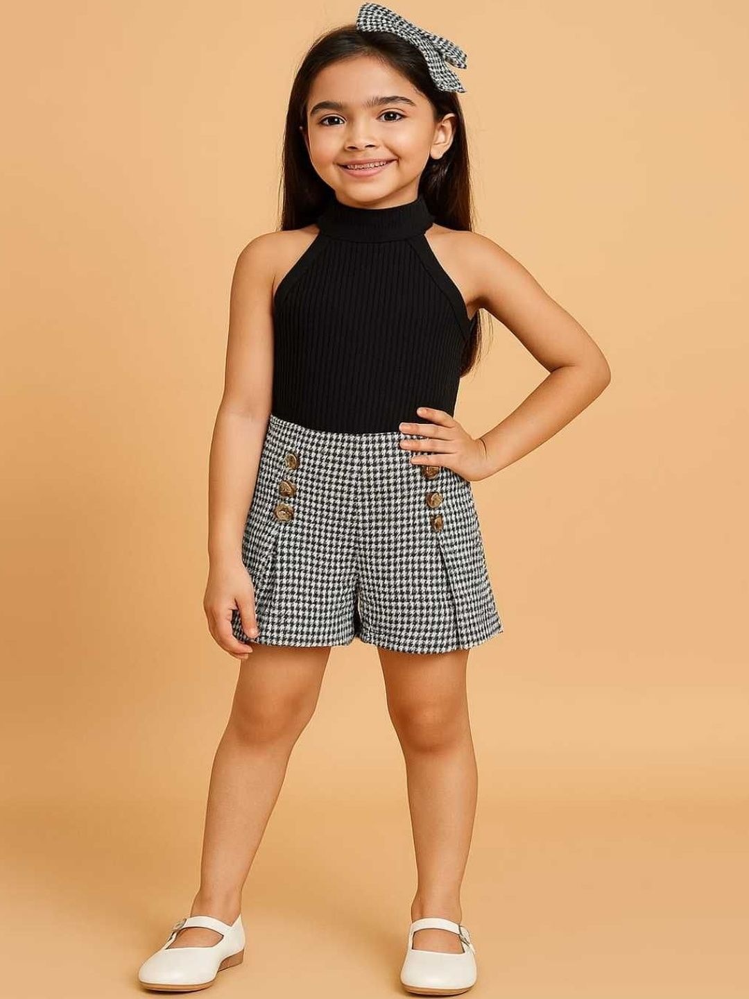 RAMIAAZ Girls Cotton Blend Top with Shorts-image-12