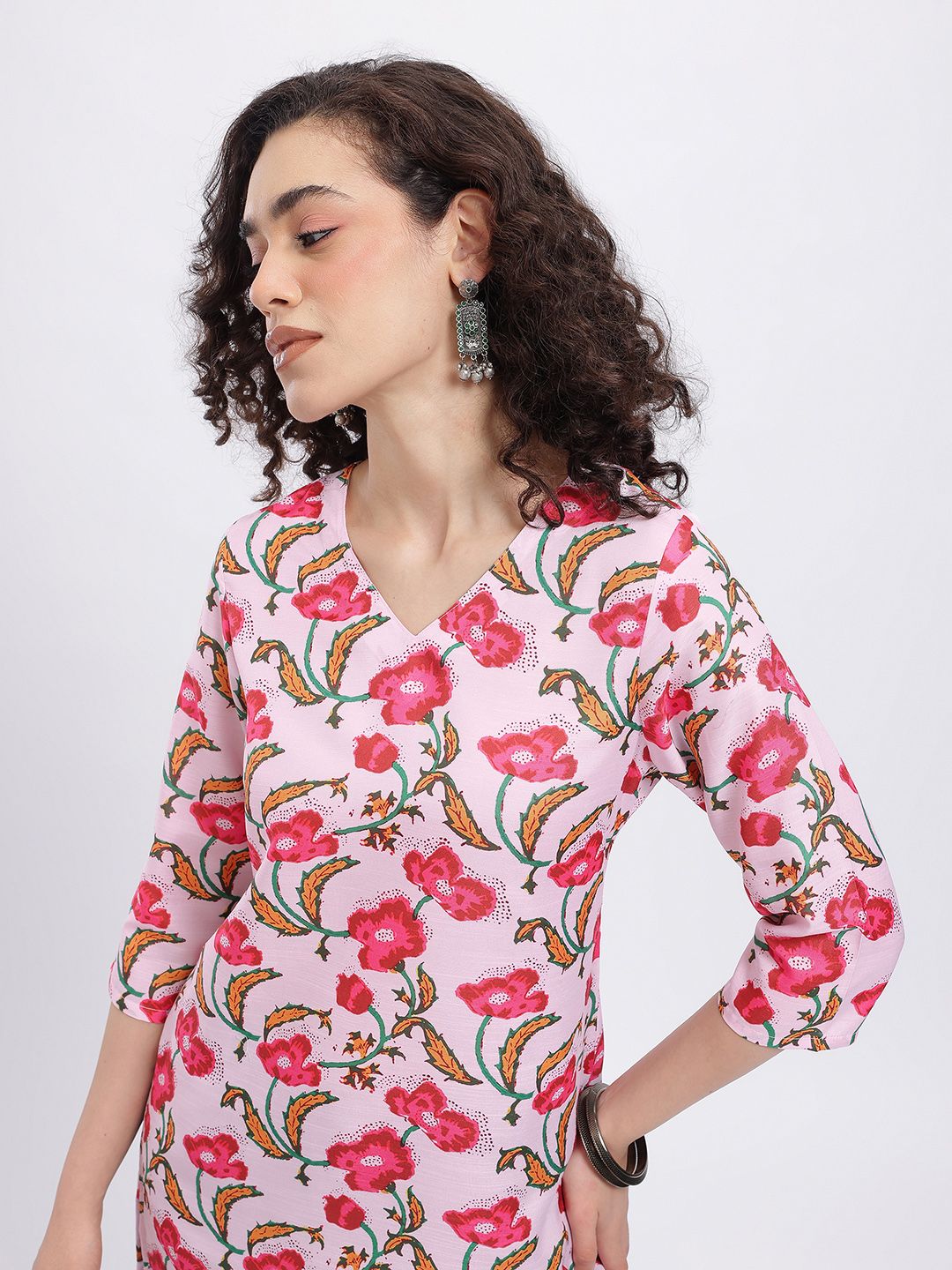 Anouk Rustic Floral Printed V-Neck Kurti-picture-27