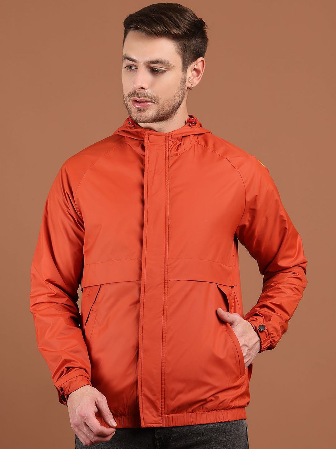 HOUSE OF VEDAS Men Hooded Solid Windcheater Puffer Jacket-picture-39