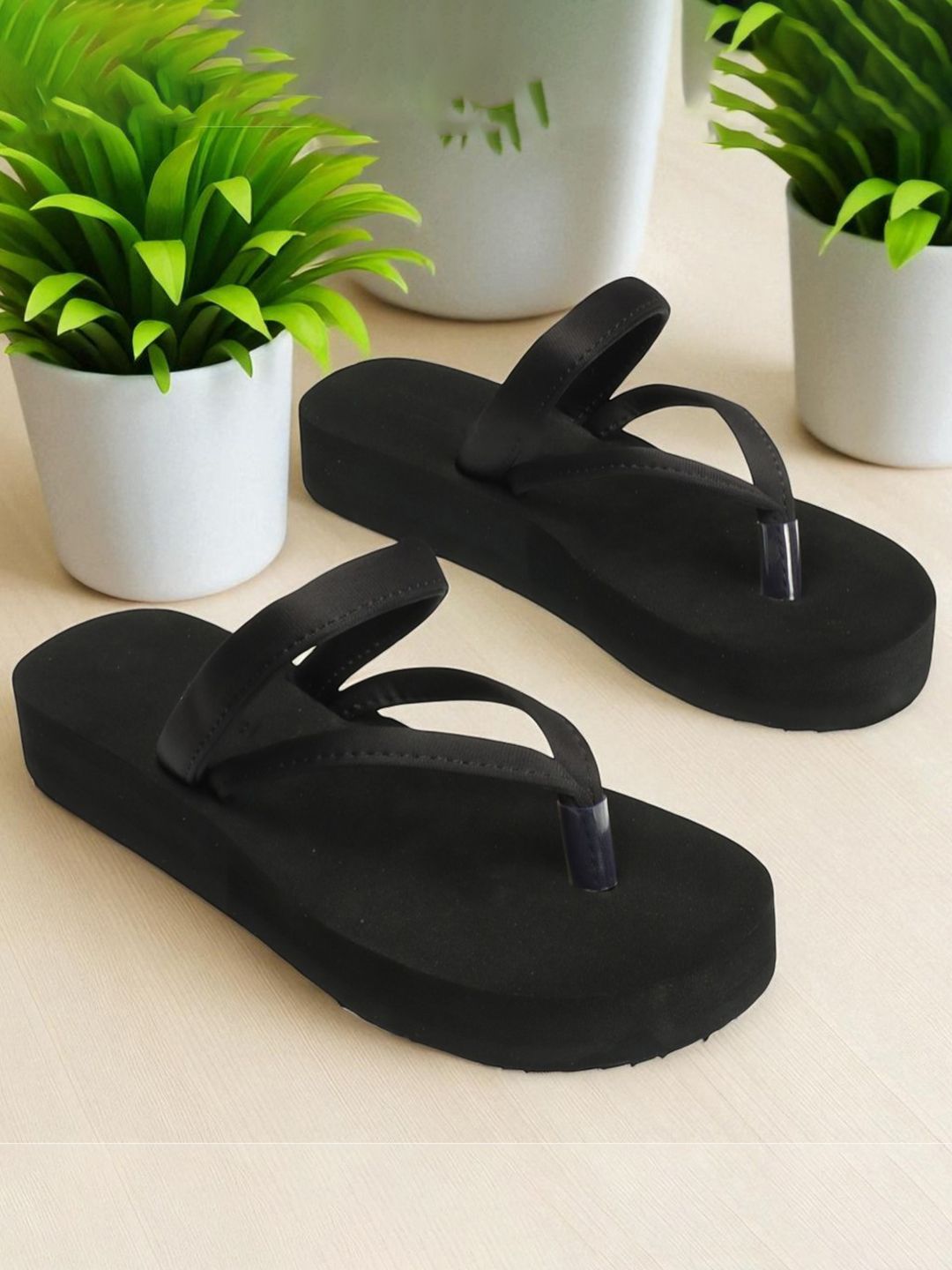 CORSICA Women Black Solid Canvas Wedge Heels-image-35