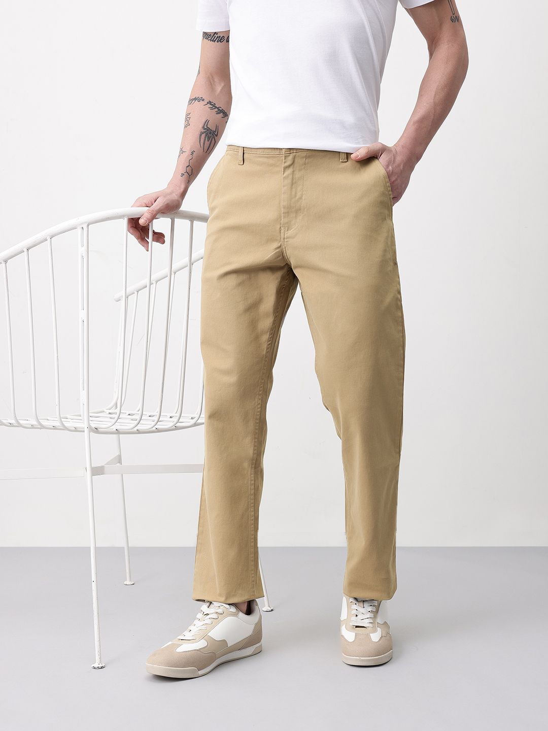 Mast & Harbour Men Mid-Rise Regular Fit Chinos-picture-39