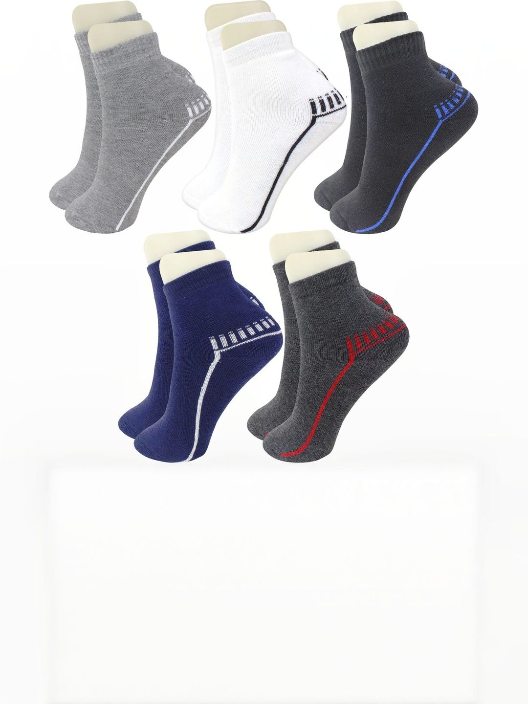 NESKA MODA Kids Unisex Pack Of 5 Multi Colored Ankle Length Socks