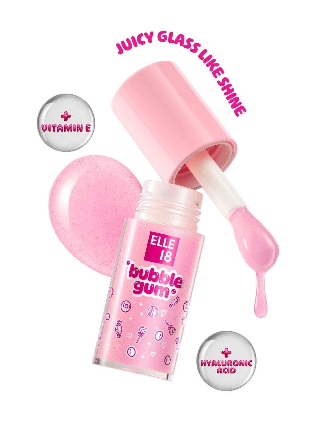 ELLE 18 Bubblegum Jelly Lip Gloss with Hyaluronic Acid & Vitamin E 5ml - Berry-picture-20