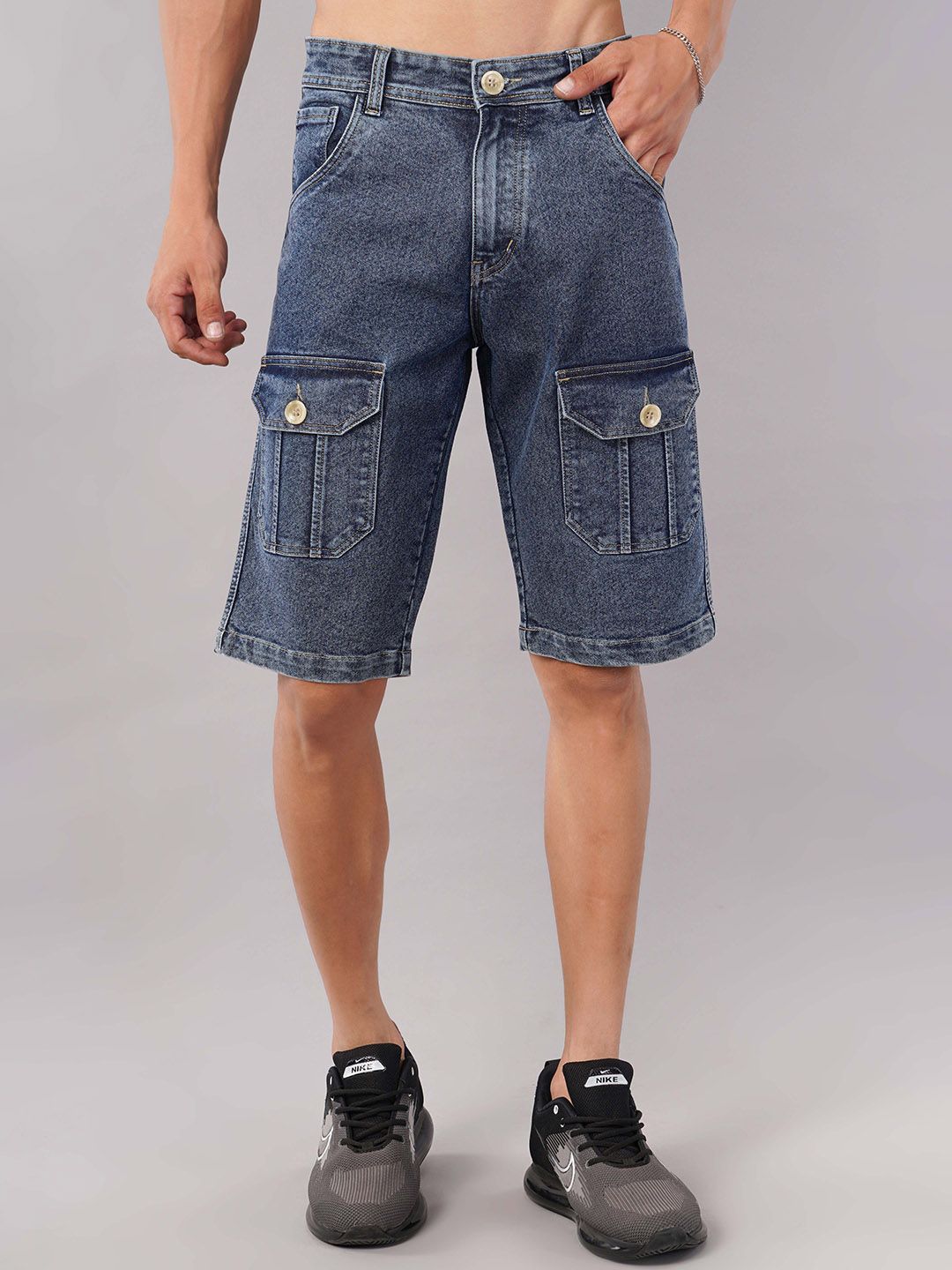 NIVASU Men Denim Cargo Shorts-picture-33