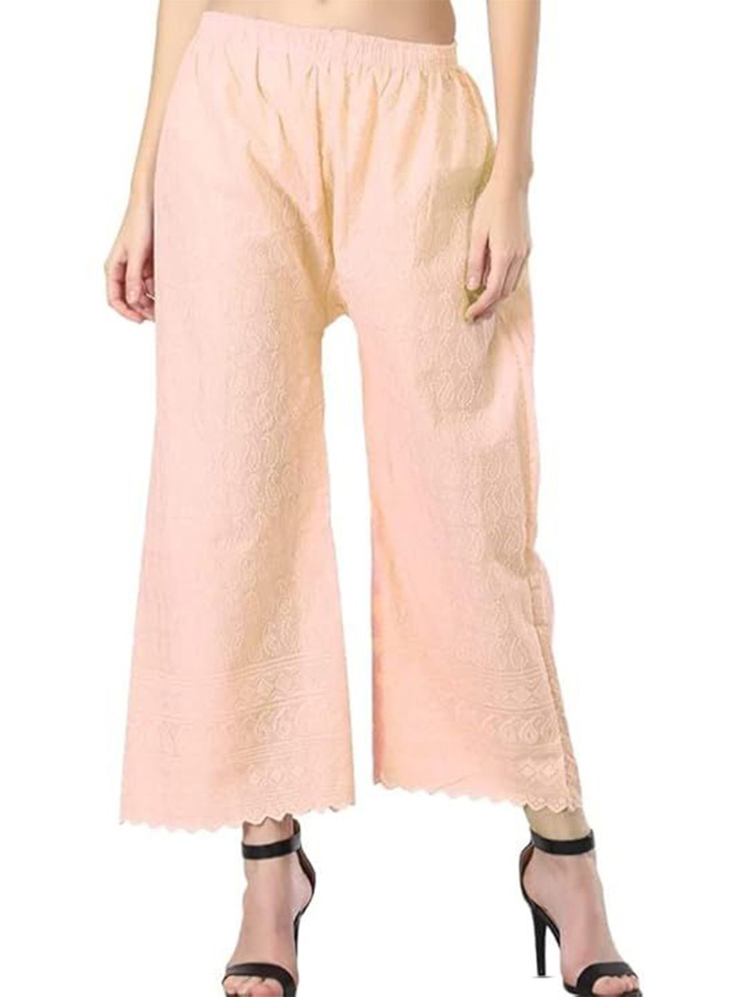 Thrifty Thread Women Embroidered Flared Knitted Ethnic Palazzos-picture-17