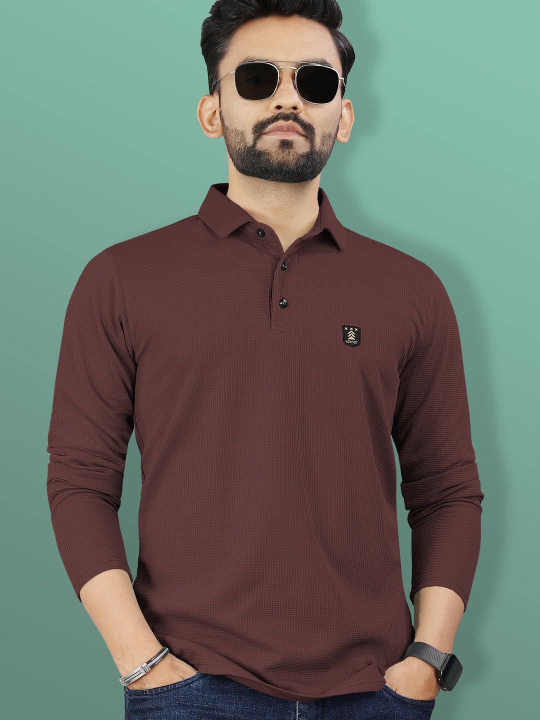 VeBNoR Men Self Design Polo Collar T-shirt-picture-35