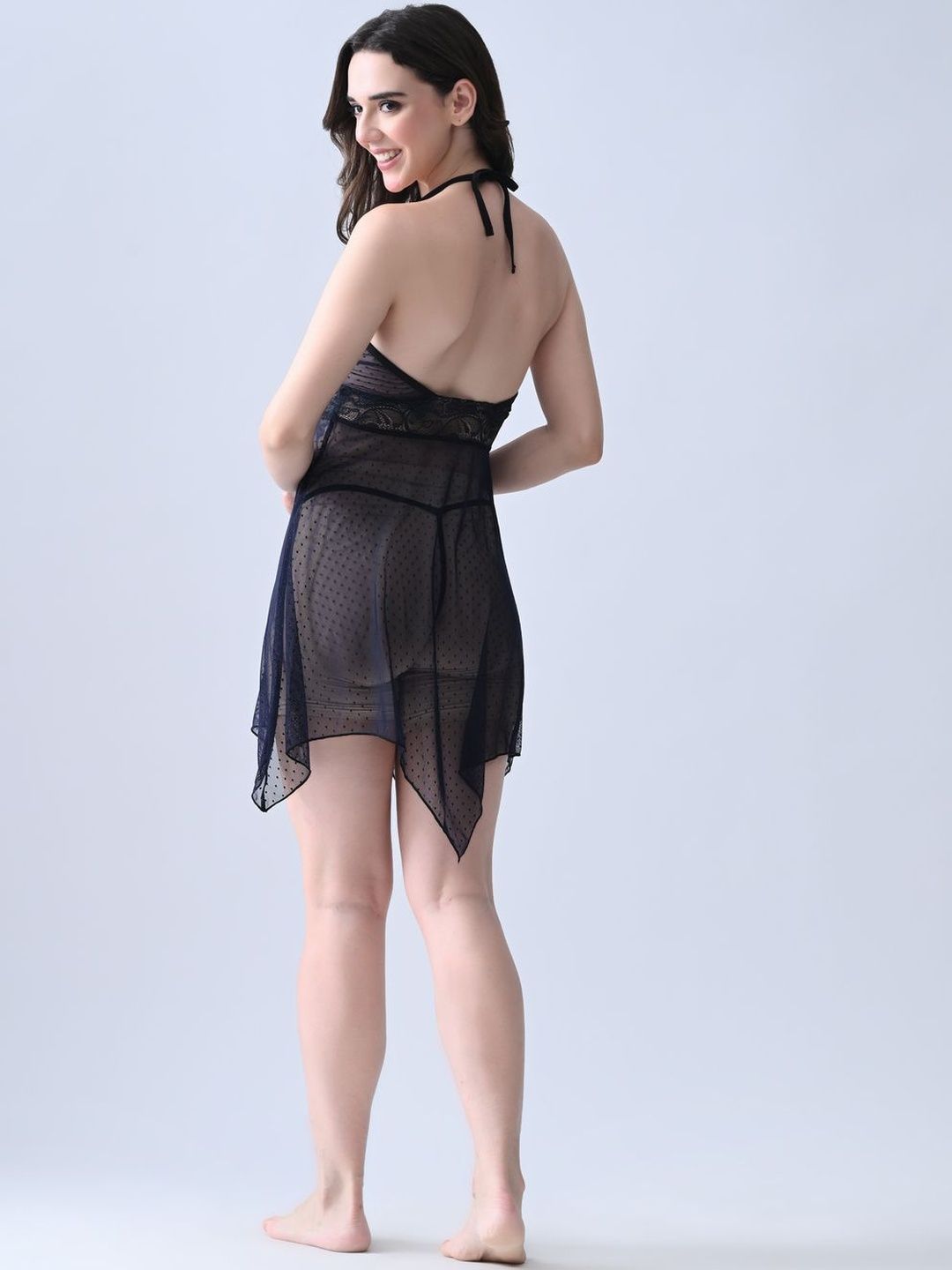 DressBerry Net Baby Doll with Asymmetric Hemline-picture-34