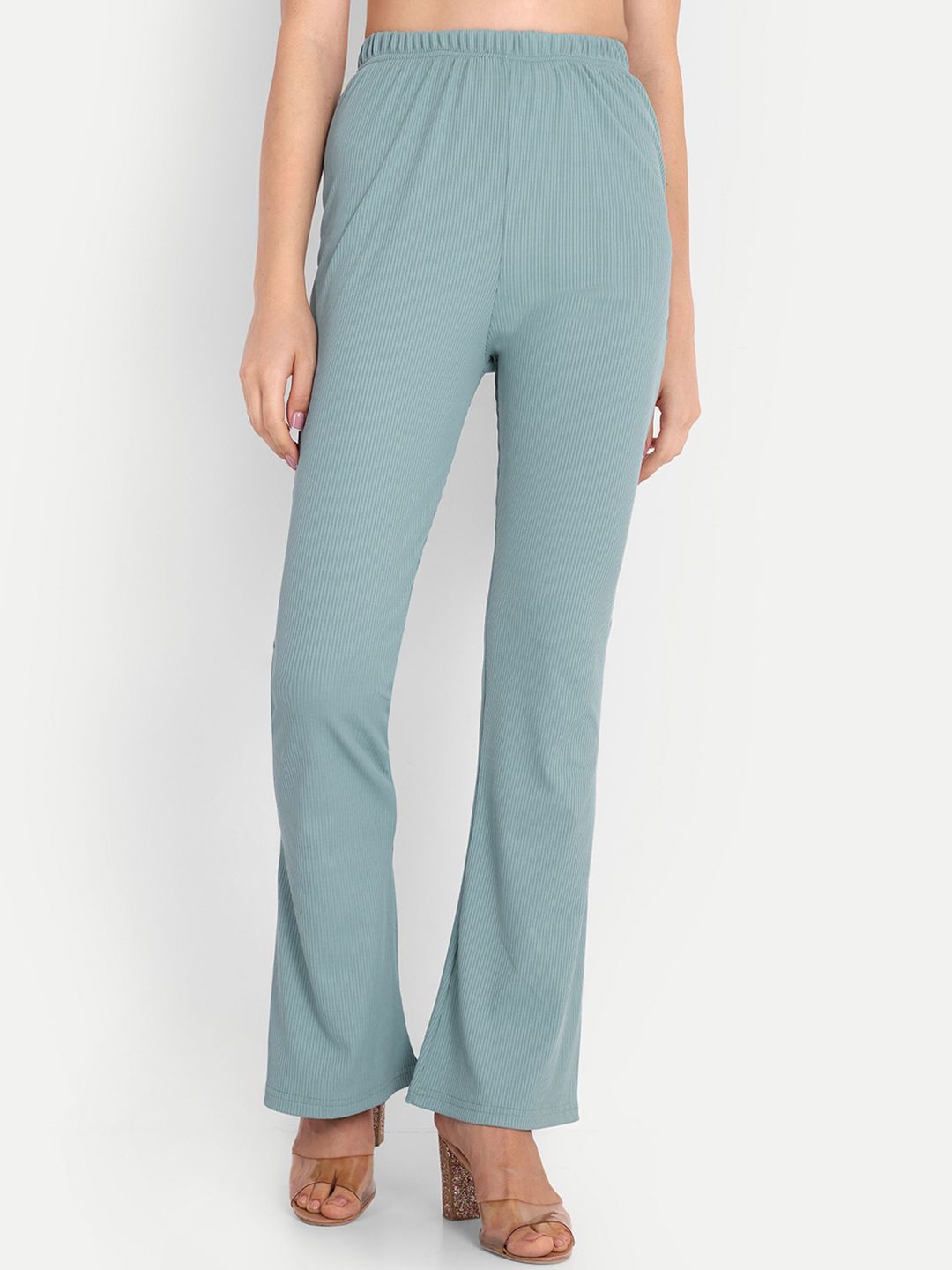 FNOCKS Women Classic Striped High-Rise Cotton Regular Trousers-picture-41