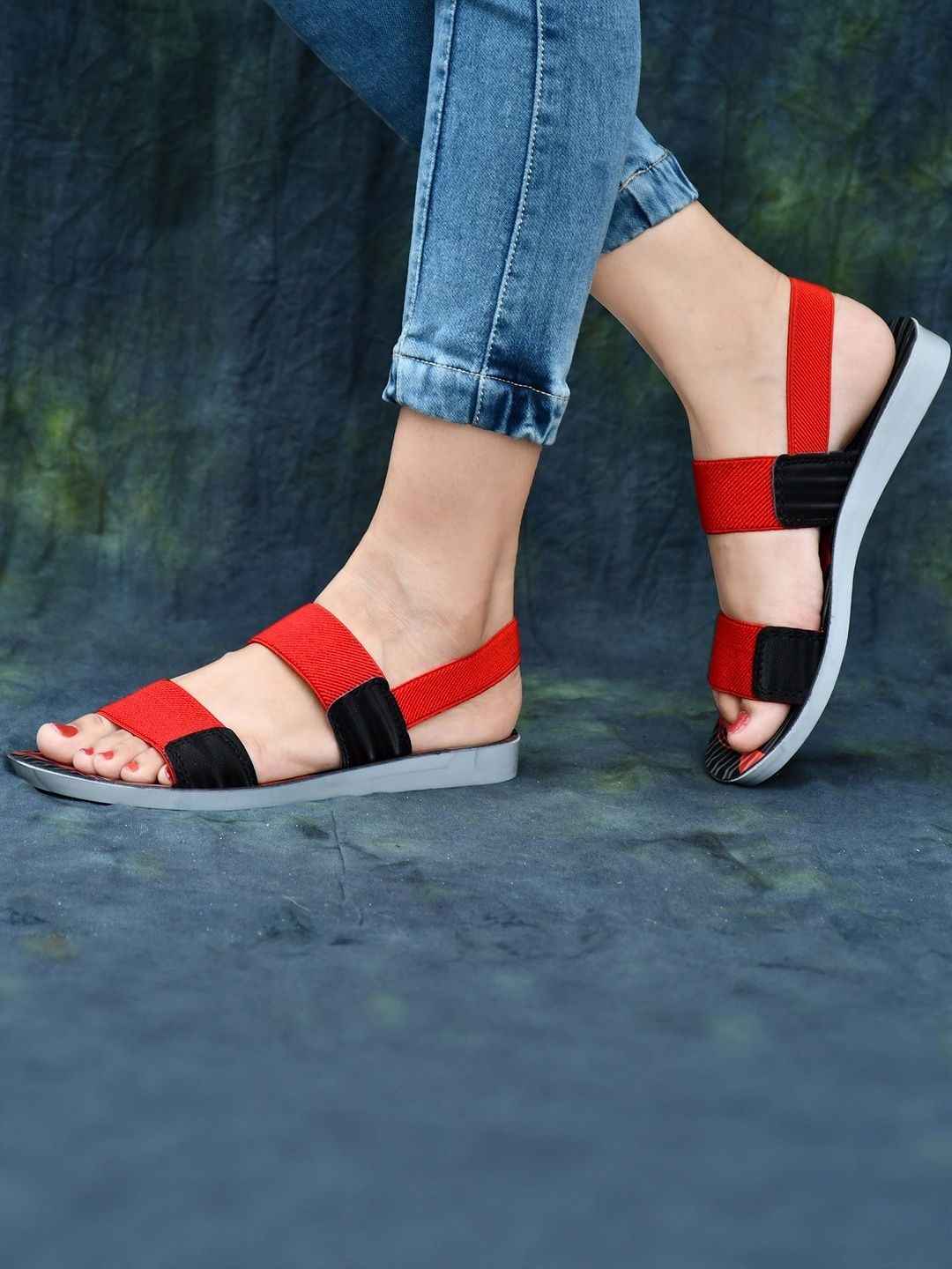 Shozie Women Colourblocked Open Toe Flats-image-30