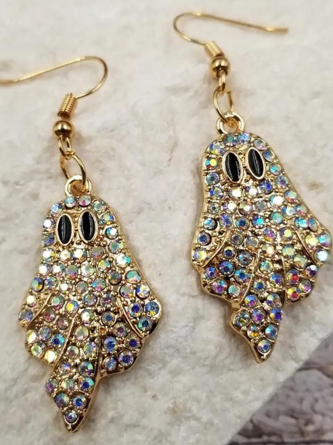 EL REGALO Artificial Stones Studded Contemporary Halloween Drop Earrings-image-43