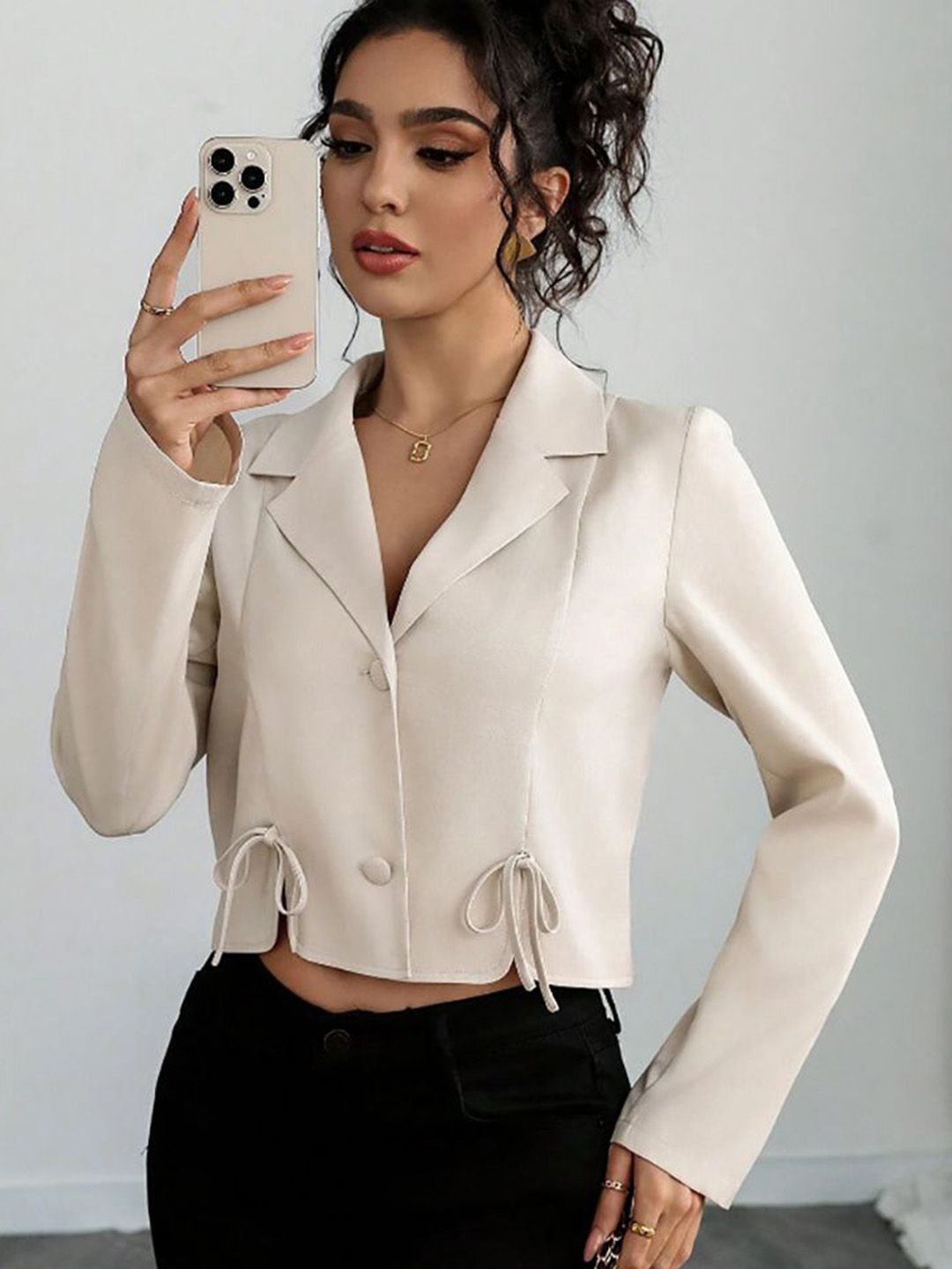 StyleCast x Revolte Women Lapel Collar Open Front Jacket-picture-12