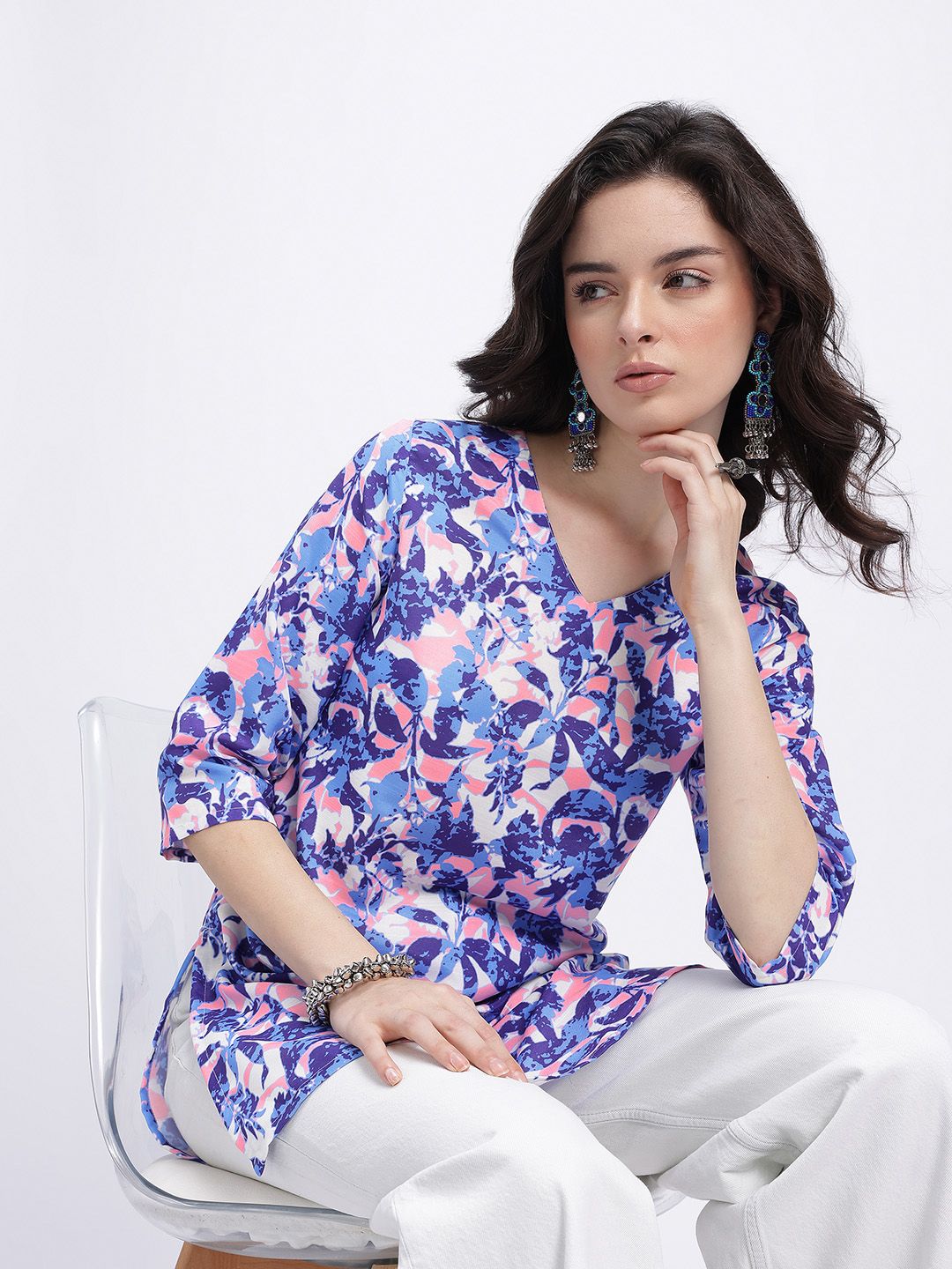 Anouk Rustic Floral Print Short Kurti-picture-48