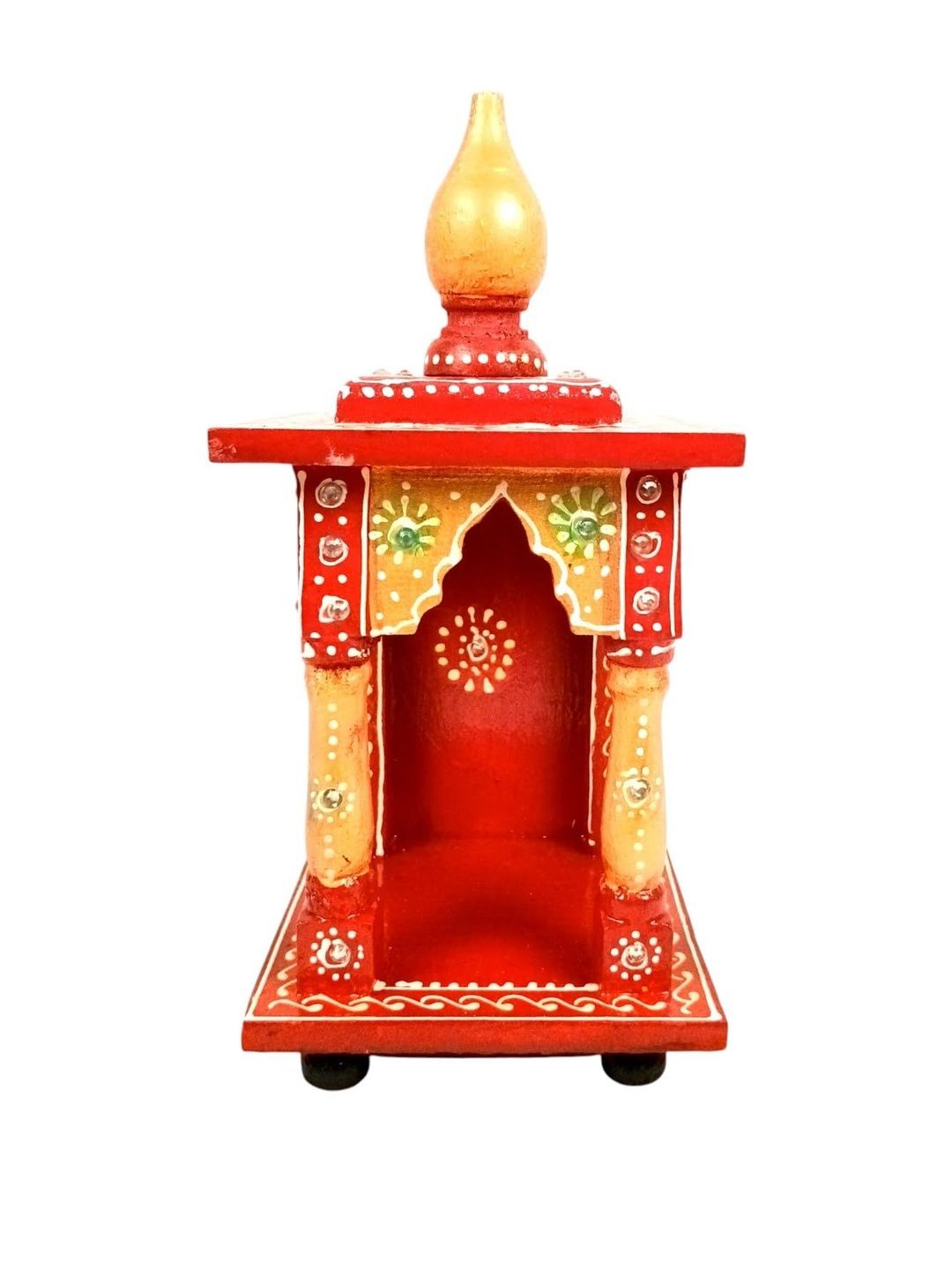 apka mart Handcrafted Small Wooden Temple-picture-40