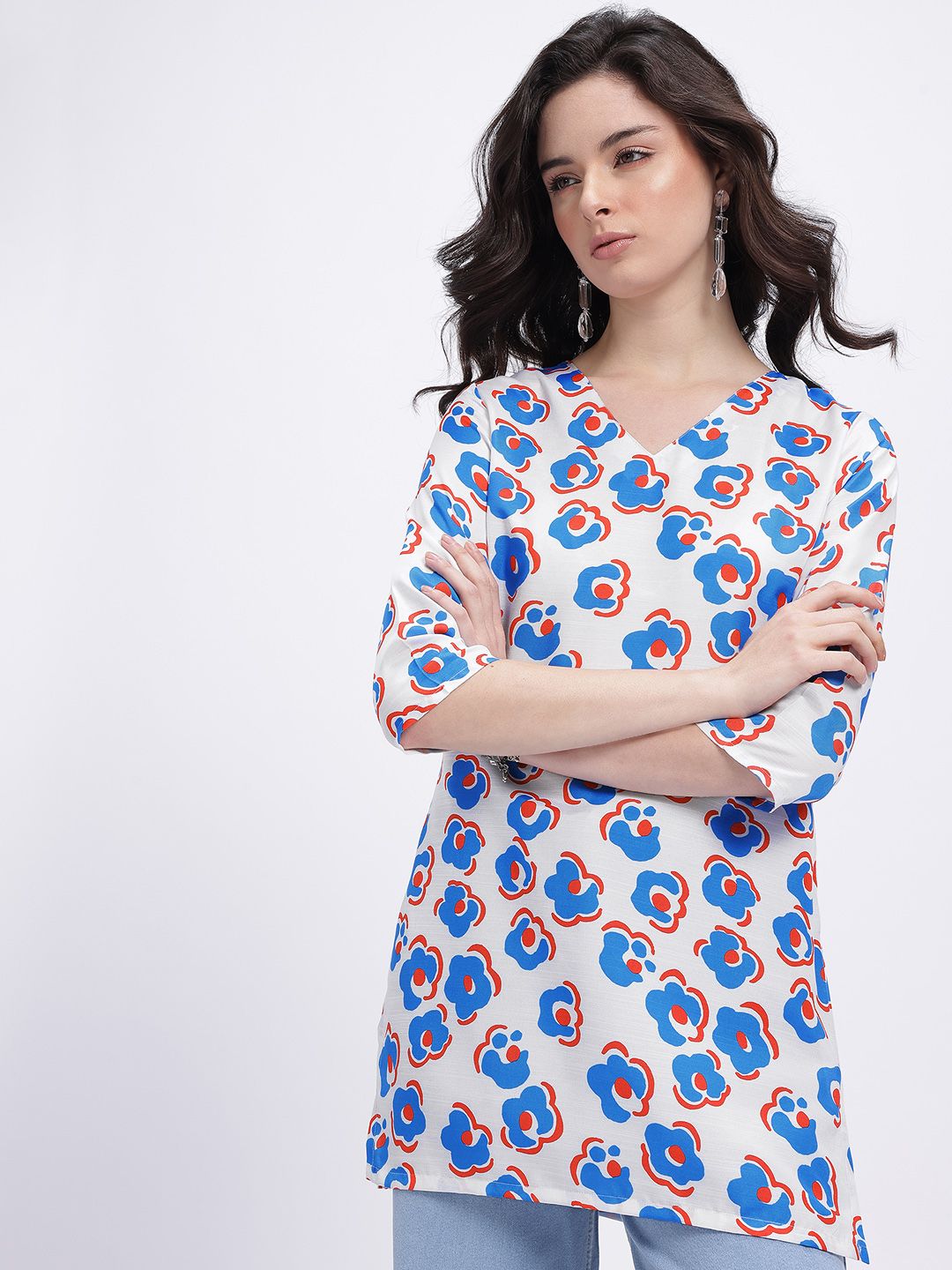 Anouk Rustic Floral Printed V-Neck Straight Kurti-picture-29