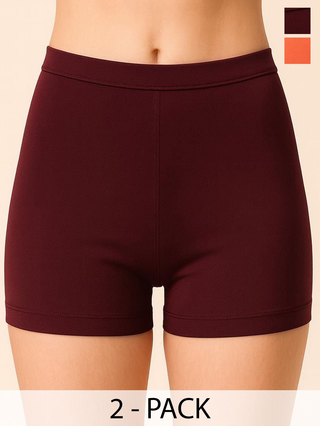CKARFE Pack Of 2 Mid-Rise High Coverage Boy Shorts Briefs-image-21
