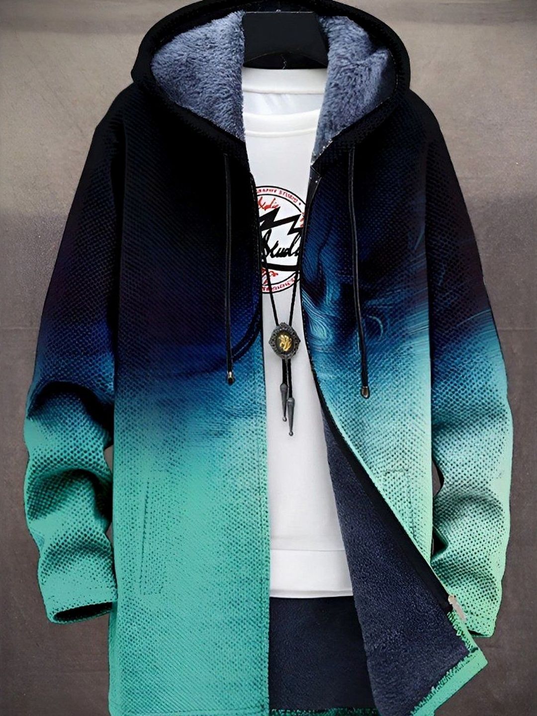 HERE&NOW Men Colourblocked Hooded Sweatshirt-picture-15