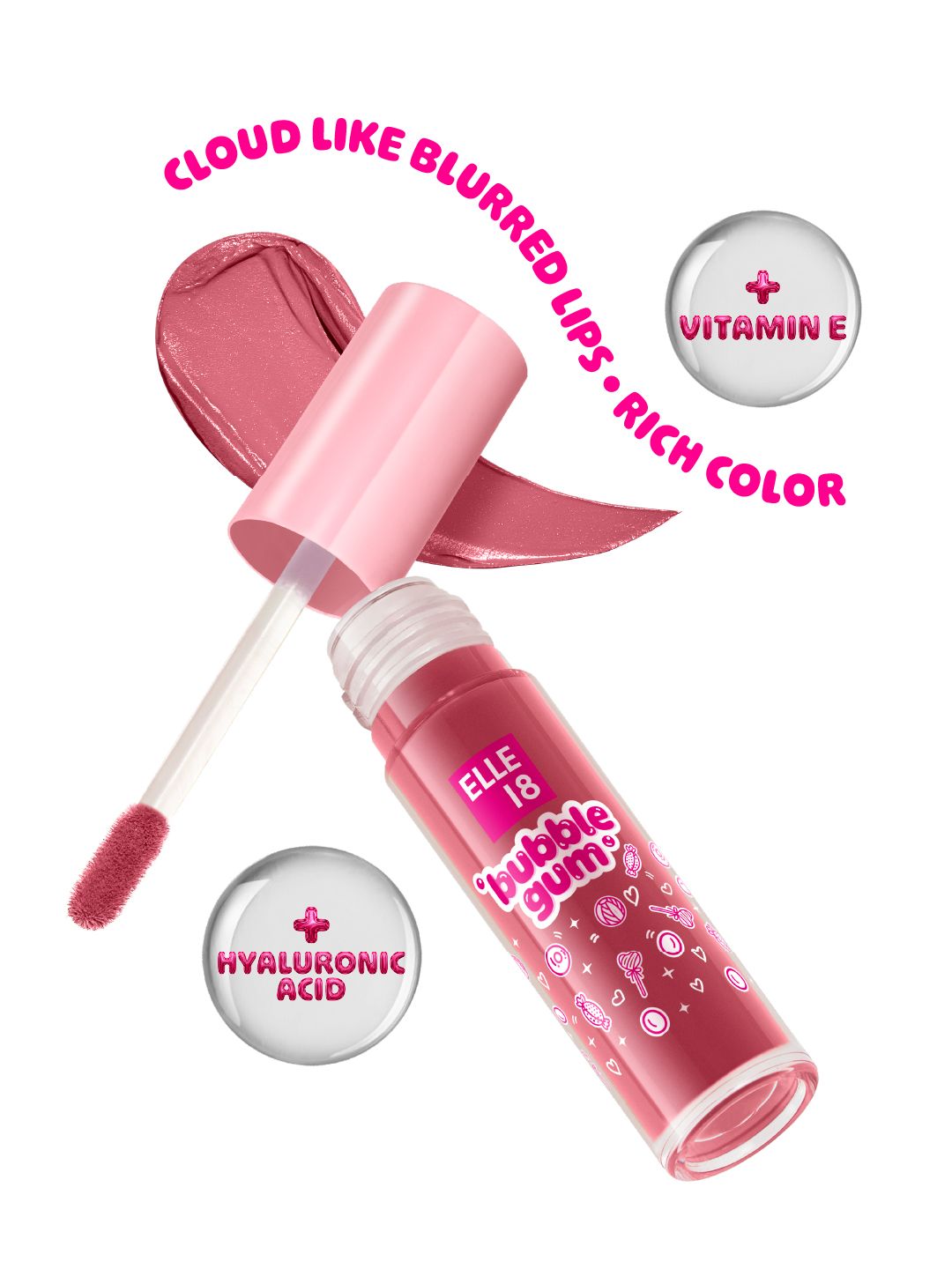ELLE 18 Bubblegum Lip Cloud Liquid Lipstick with Hyaluronic Acid 4ml - Maple Rush-picture-23