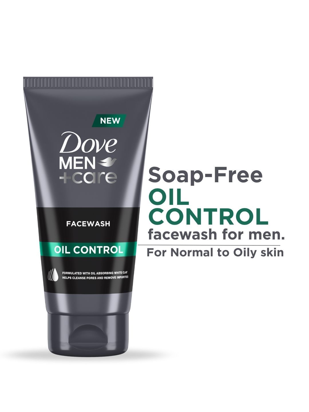 Dove Men + Care Kaolin Clay Oil Control Soap Free Facewash - 150ml-image-26