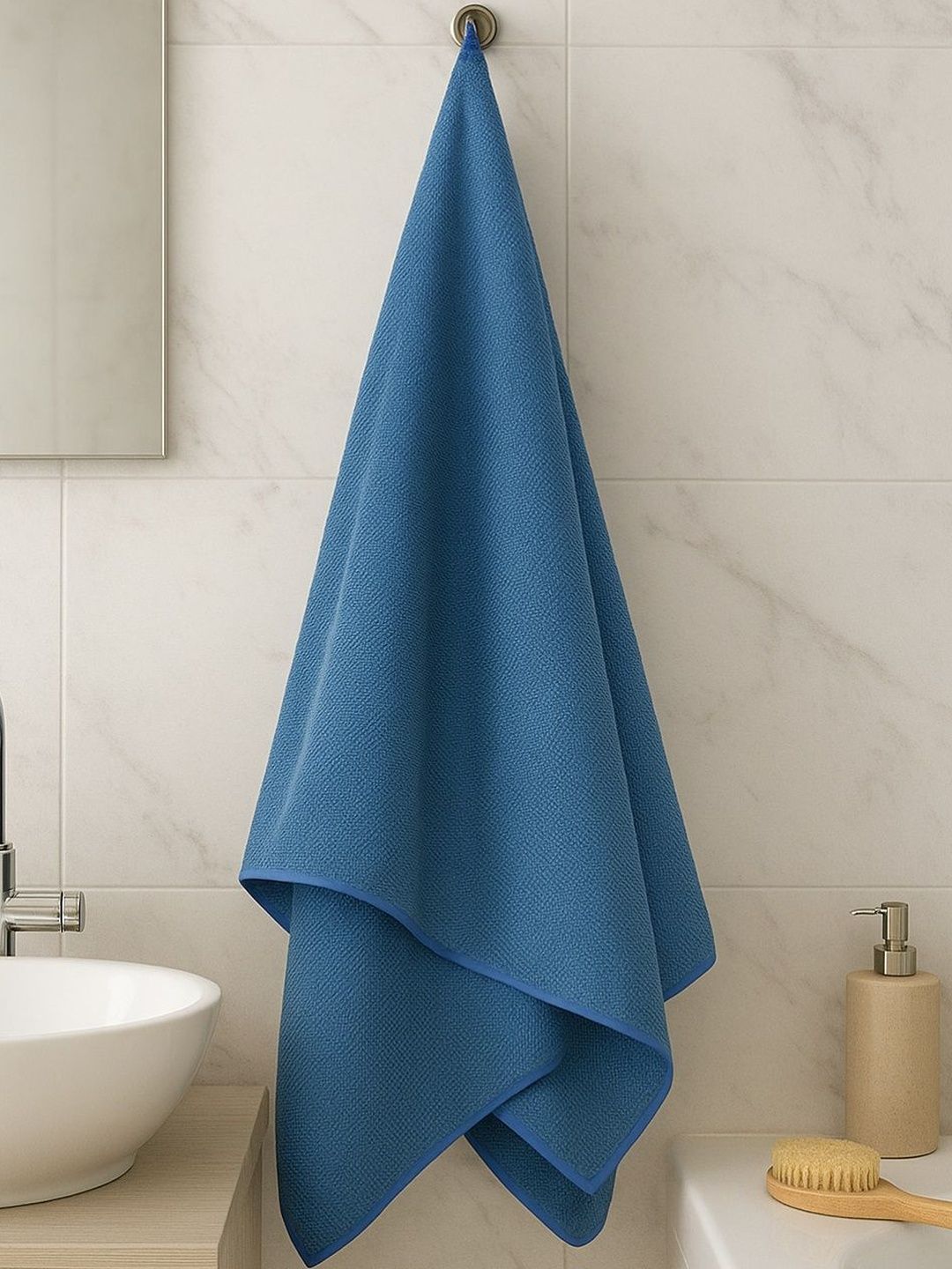 Myntra Elegant Homes Blue Super Soft Waffle Weave Microfiber Bath Towel-picture-35